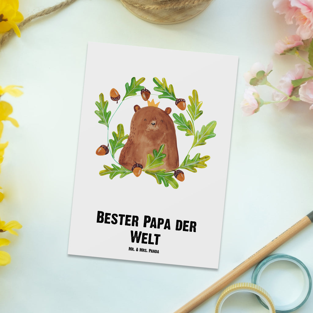 Personalisierte Postkarte Bär König Postkarte mit Namen, Postkarte bedrucken, Postkarte mit Wunschtext, Postkarte personalisierbar, Geschenkkarte mit Namen, Grußkarte mit Namen, Karte mit Namen, Einladung mit Namen, Ansichtskarte mit Namen, Geschenkkarte mit Wunschtext, Grußkarte mit Wunschtext, Karte mit Wunschtext, Einladung mit Wunschtext, Ansichtskarte mit Wunschtext, Bär, Teddy, Teddybär, Papa, Papa Bär, bester Vater, bester Papa, weltbester Papa, Vatertag, Vater, Dad, Daddy, Papi
