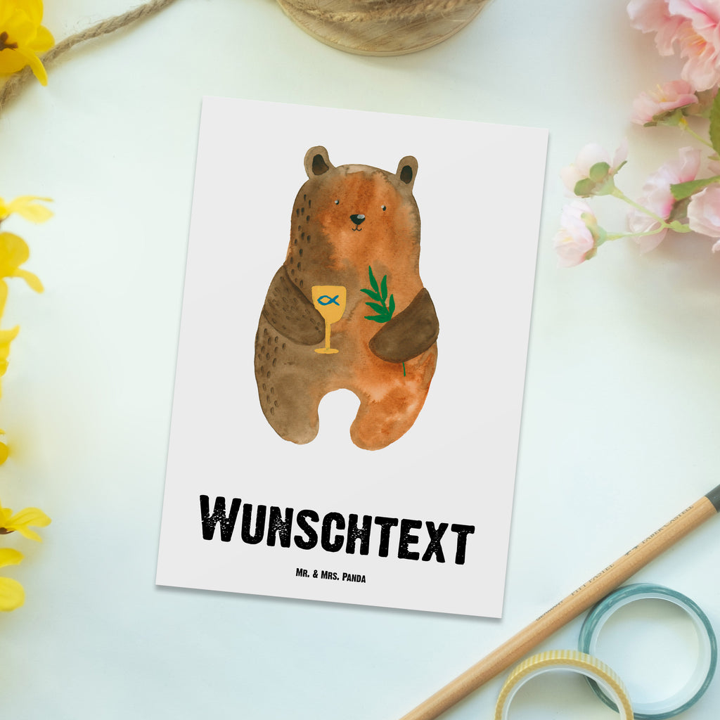Personalisierte Postkarte Konfirmation-Bär Postkarte mit Namen, Postkarte bedrucken, Postkarte mit Wunschtext, Postkarte personalisierbar, Geschenkkarte mit Namen, Grußkarte mit Namen, Karte mit Namen, Einladung mit Namen, Ansichtskarte mit Namen, Geschenkkarte mit Wunschtext, Grußkarte mit Wunschtext, Karte mit Wunschtext, Einladung mit Wunschtext, Ansichtskarte mit Wunschtext, Bär, Teddy, Teddybär, Konfirmation, Kirche, evangelisch, Gottesdienst