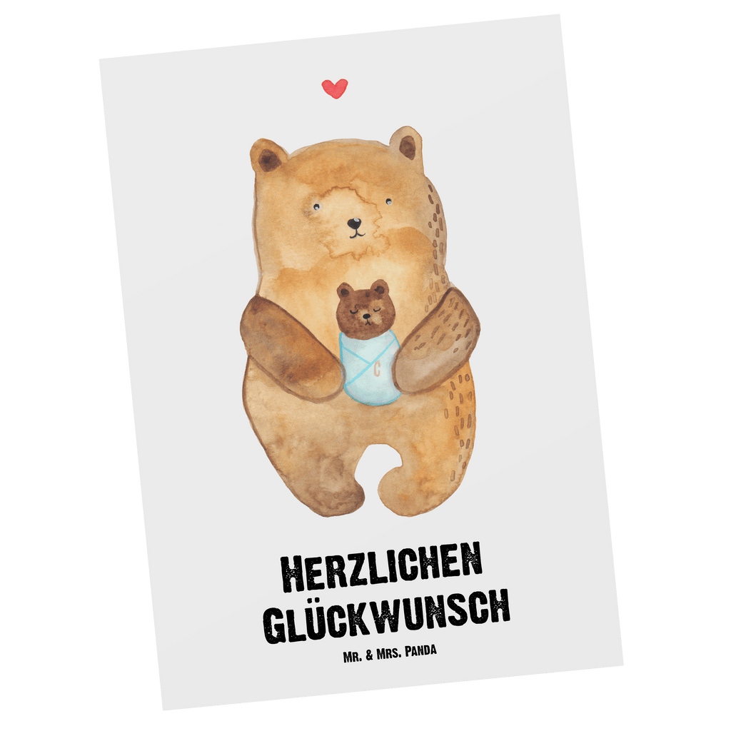 Personalisierte Postkarte Bär mit Baby Postkarte mit Namen, Postkarte bedrucken, Postkarte mit Wunschtext, Postkarte personalisierbar, Geschenkkarte mit Namen, Grußkarte mit Namen, Karte mit Namen, Einladung mit Namen, Ansichtskarte mit Namen, Geschenkkarte mit Wunschtext, Grußkarte mit Wunschtext, Karte mit Wunschtext, Einladung mit Wunschtext, Ansichtskarte mit Wunschtext, Bär, Teddy, Teddybär, Eltern, Mutter, Baby, Taufe, Geburt, Nichte, Neffe, Enkel, Enkelin, Täufling, Geburtstag, Glückwunsch