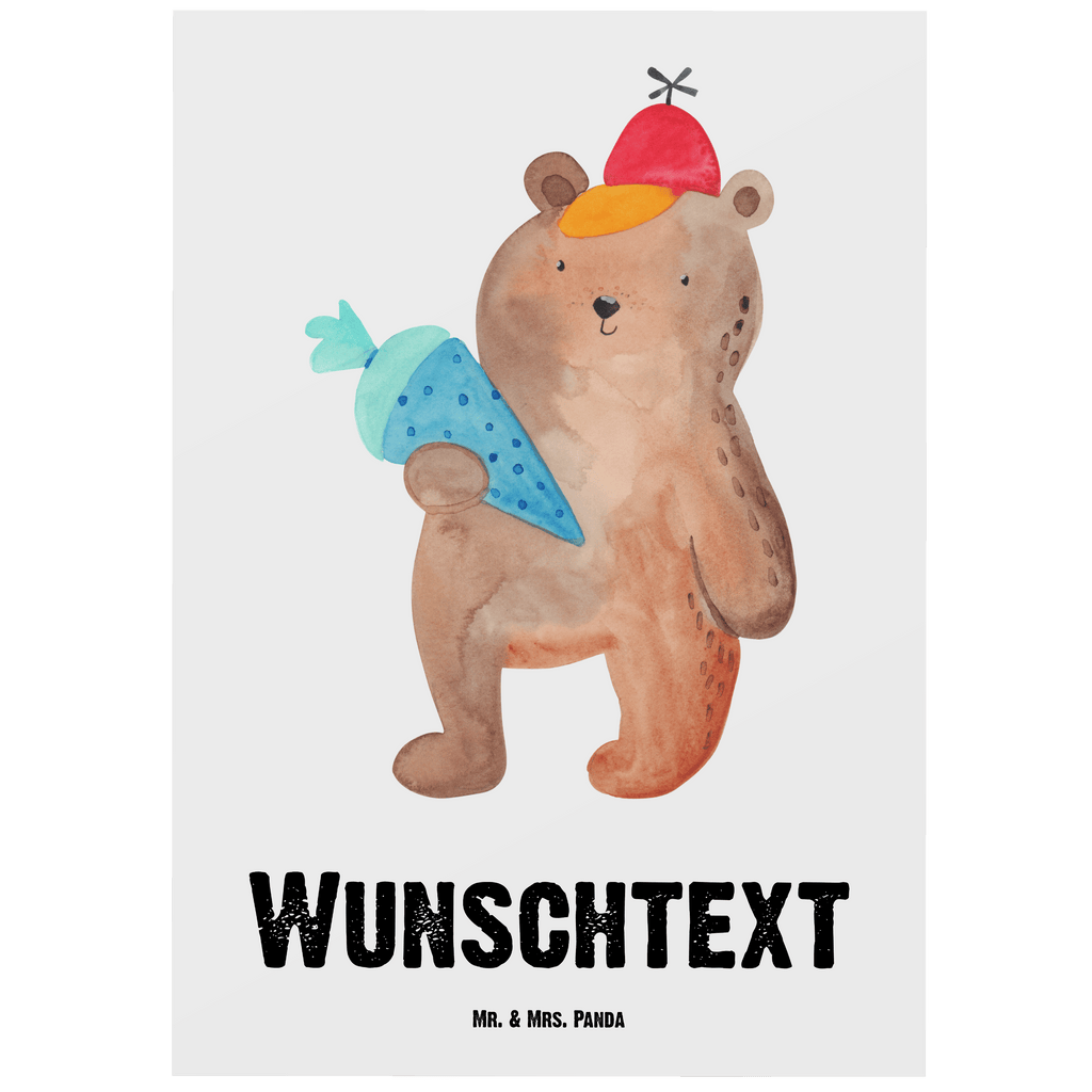 Personalisierte Postkarte Bär mit Schultüte Postkarte mit Namen, Postkarte bedrucken, Postkarte mit Wunschtext, Postkarte personalisierbar, Geschenkkarte mit Namen, Grußkarte mit Namen, Karte mit Namen, Einladung mit Namen, Ansichtskarte mit Namen, Geschenkkarte mit Wunschtext, Grußkarte mit Wunschtext, Karte mit Wunschtext, Einladung mit Wunschtext, Ansichtskarte mit Wunschtext, Bär, Teddy, Teddybär, Bär Motiv, Schultüte, Erster Schultag Geschenk, Einschulung Geschenk, Schule Geschenk, Grundschule, Schulanfang, Schulbeginn