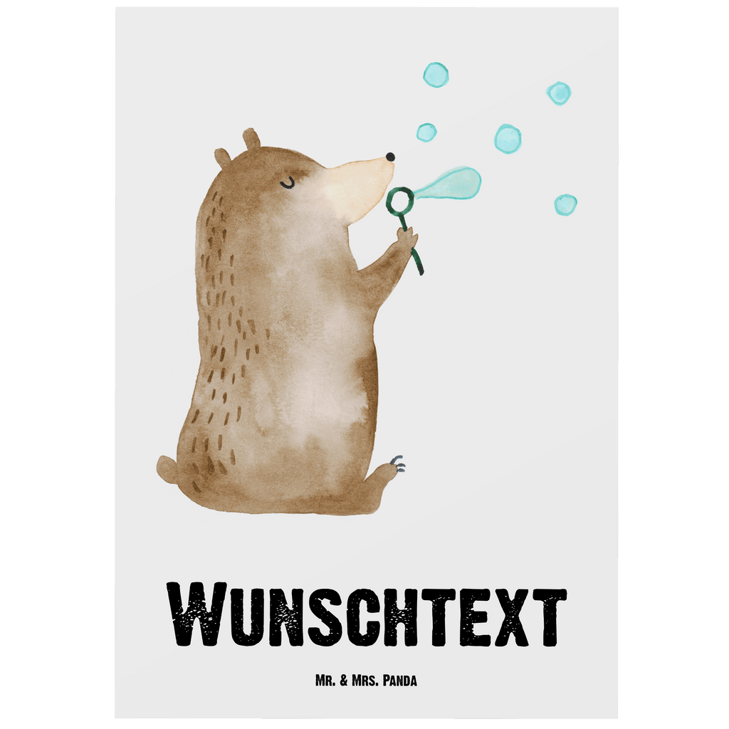 Personalisierte Postkarte Bär Seifenblasen Postkarte mit Namen, Postkarte bedrucken, Postkarte mit Wunschtext, Postkarte personalisierbar, Geschenkkarte mit Namen, Grußkarte mit Namen, Karte mit Namen, Einladung mit Namen, Ansichtskarte mit Namen, Geschenkkarte mit Wunschtext, Grußkarte mit Wunschtext, Karte mit Wunschtext, Einladung mit Wunschtext, Ansichtskarte mit Wunschtext, Bär, Teddy, Teddybär, Seifenblasen Bär Lustig Sein Glücklich Traurig Happy