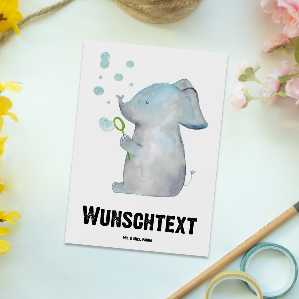 Personalisierte Postkarte Elefant Seifenblasen Postkarte mit Namen, Postkarte bedrucken, Postkarte mit Wunschtext, Postkarte personalisierbar, Geschenkkarte mit Namen, Grußkarte mit Namen, Karte mit Namen, Einladung mit Namen, Ansichtskarte mit Namen, Geschenkkarte mit Wunschtext, Grußkarte mit Wunschtext, Karte mit Wunschtext, Einladung mit Wunschtext, Ansichtskarte mit Wunschtext, süße Tiermotive, gute Laune, lustige Sprüche, Tiere, Elefant, Elefanten, Dickhäter, Rüsseltier, Seifenblasen, Liebe, Heimat, Gefühl. Daheim, Liebesbeweis, Liebesspruch