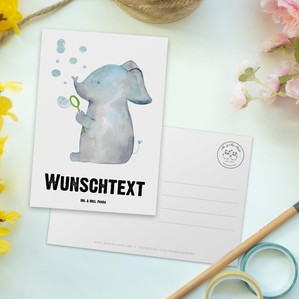 Personalisierte Postkarte Elefant Seifenblasen Postkarte mit Namen, Postkarte bedrucken, Postkarte mit Wunschtext, Postkarte personalisierbar, Geschenkkarte mit Namen, Grußkarte mit Namen, Karte mit Namen, Einladung mit Namen, Ansichtskarte mit Namen, Geschenkkarte mit Wunschtext, Grußkarte mit Wunschtext, Karte mit Wunschtext, Einladung mit Wunschtext, Ansichtskarte mit Wunschtext, süße Tiermotive, gute Laune, lustige Sprüche, Tiere, Elefant, Elefanten, Dickhäter, Rüsseltier, Seifenblasen, Liebe, Heimat, Gefühl. Daheim, Liebesbeweis, Liebesspruch