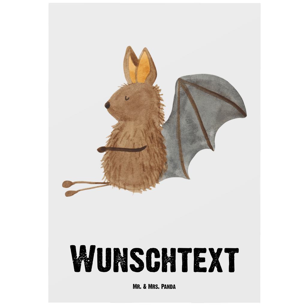 Personalisierte Postkarte Fledermaus sitzend Postkarte mit Namen, Postkarte bedrucken, Postkarte mit Wunschtext, Postkarte personalisierbar, Geschenkkarte mit Namen, Grußkarte mit Namen, Karte mit Namen, Einladung mit Namen, Ansichtskarte mit Namen, Geschenkkarte mit Wunschtext, Grußkarte mit Wunschtext, Karte mit Wunschtext, Einladung mit Wunschtext, Ansichtskarte mit Wunschtext, süße Tiermotive, gute Laune, lustige Sprüche, Tiere, Fledermaus, Fledermäuse, Motivation, entspannen