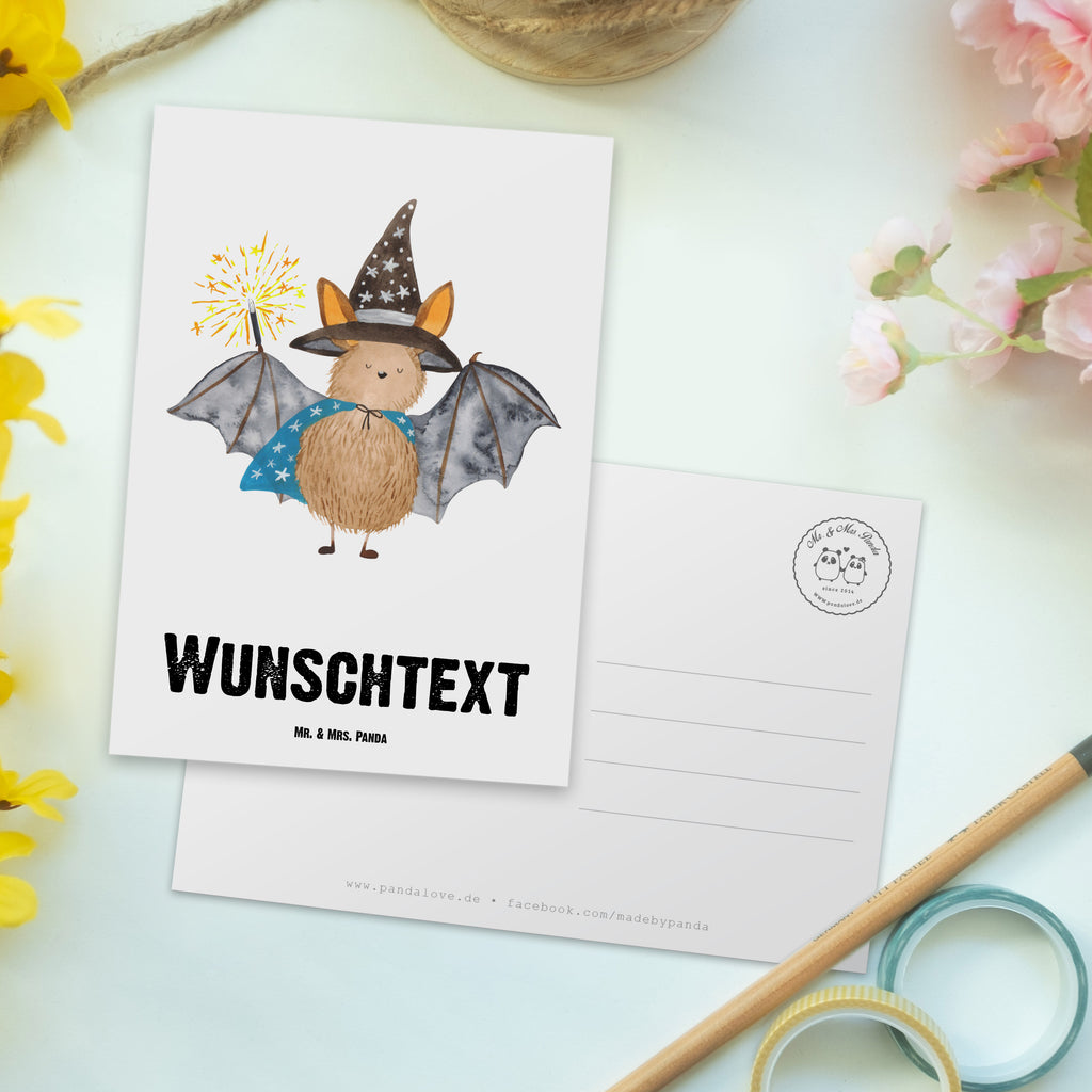 Personalisierte Postkarte Fledermaus Zauberer Postkarte mit Namen, Postkarte bedrucken, Postkarte mit Wunschtext, Postkarte personalisierbar, Geschenkkarte mit Namen, Grußkarte mit Namen, Karte mit Namen, Einladung mit Namen, Ansichtskarte mit Namen, Geschenkkarte mit Wunschtext, Grußkarte mit Wunschtext, Karte mit Wunschtext, Einladung mit Wunschtext, Ansichtskarte mit Wunschtext, süße Tiermotive, gute Laune, lustige Sprüche, Tiere, Fledermaus, Fledermäuse, Zauberer, Magier, Frauen, reinsteigern