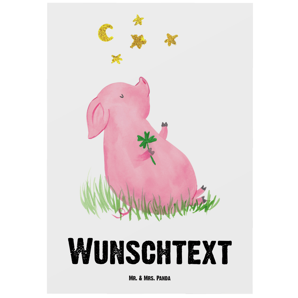Personalisierte Postkarte Glücksschwein Postkarte mit Namen, Postkarte bedrucken, Postkarte mit Wunschtext, Postkarte personalisierbar, Geschenkkarte mit Namen, Grußkarte mit Namen, Karte mit Namen, Einladung mit Namen, Ansichtskarte mit Namen, Geschenkkarte mit Wunschtext, Grußkarte mit Wunschtext, Karte mit Wunschtext, Einladung mit Wunschtext, Ansichtskarte mit Wunschtext, süße Tiermotive, gute Laune, lustige Sprüche, Tiere, Glücksschwein. Glück, Schwein, Schweinchen, Sterne, Sernchen, Ziele, Träume, Motivation, Glücksbringer