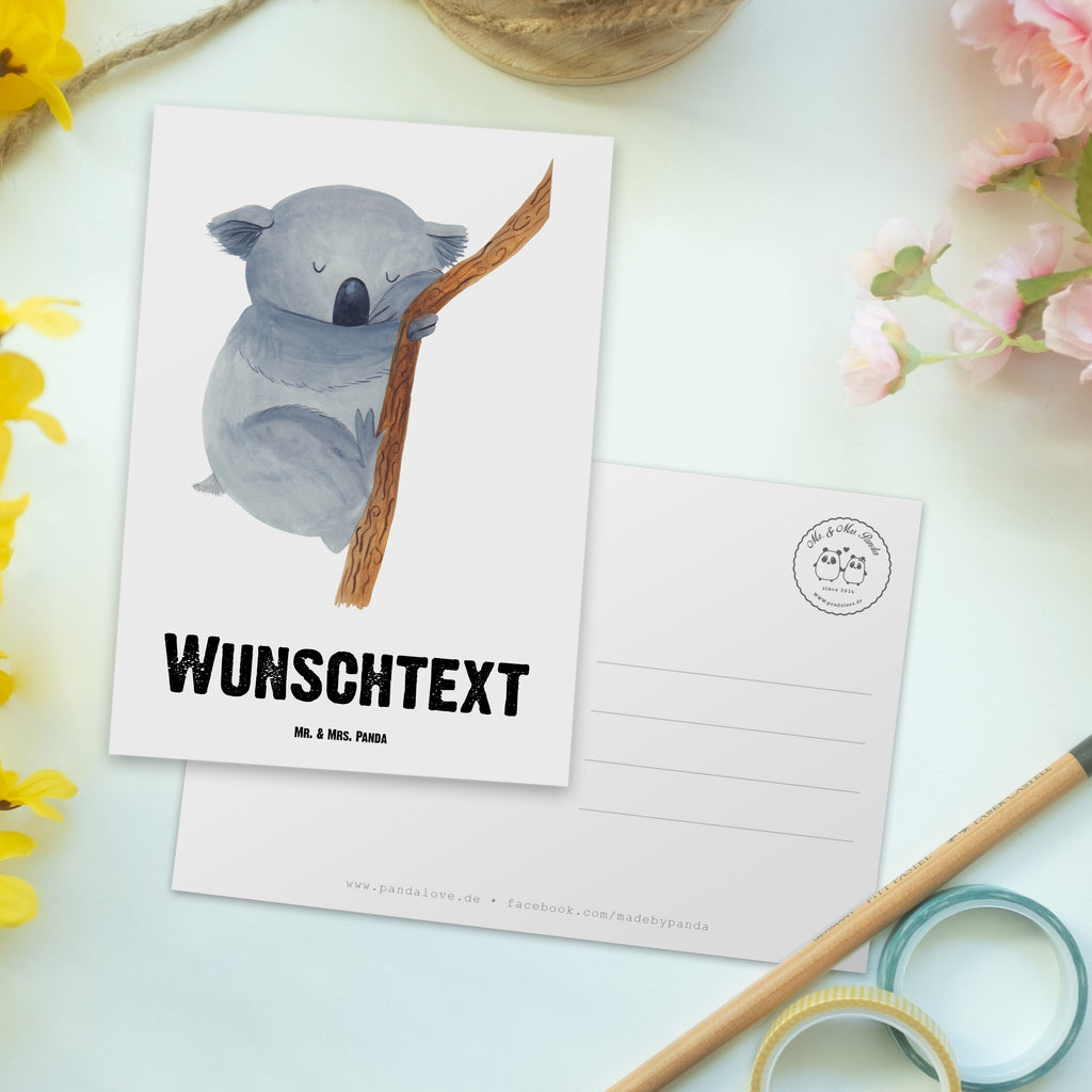 Personalisierte Postkarte Koalabär Postkarte mit Namen, Postkarte bedrucken, Postkarte mit Wunschtext, Postkarte personalisierbar, Geschenkkarte mit Namen, Grußkarte mit Namen, Karte mit Namen, Einladung mit Namen, Ansichtskarte mit Namen, Geschenkkarte mit Wunschtext, Grußkarte mit Wunschtext, Karte mit Wunschtext, Einladung mit Wunschtext, Ansichtskarte mit Wunschtext, süße Tiermotive, gute Laune, lustige Sprüche, Tiere, Koala, träumen, Traum, schlafen, Schlafzimmer, Traumland, Bär, Koalabär