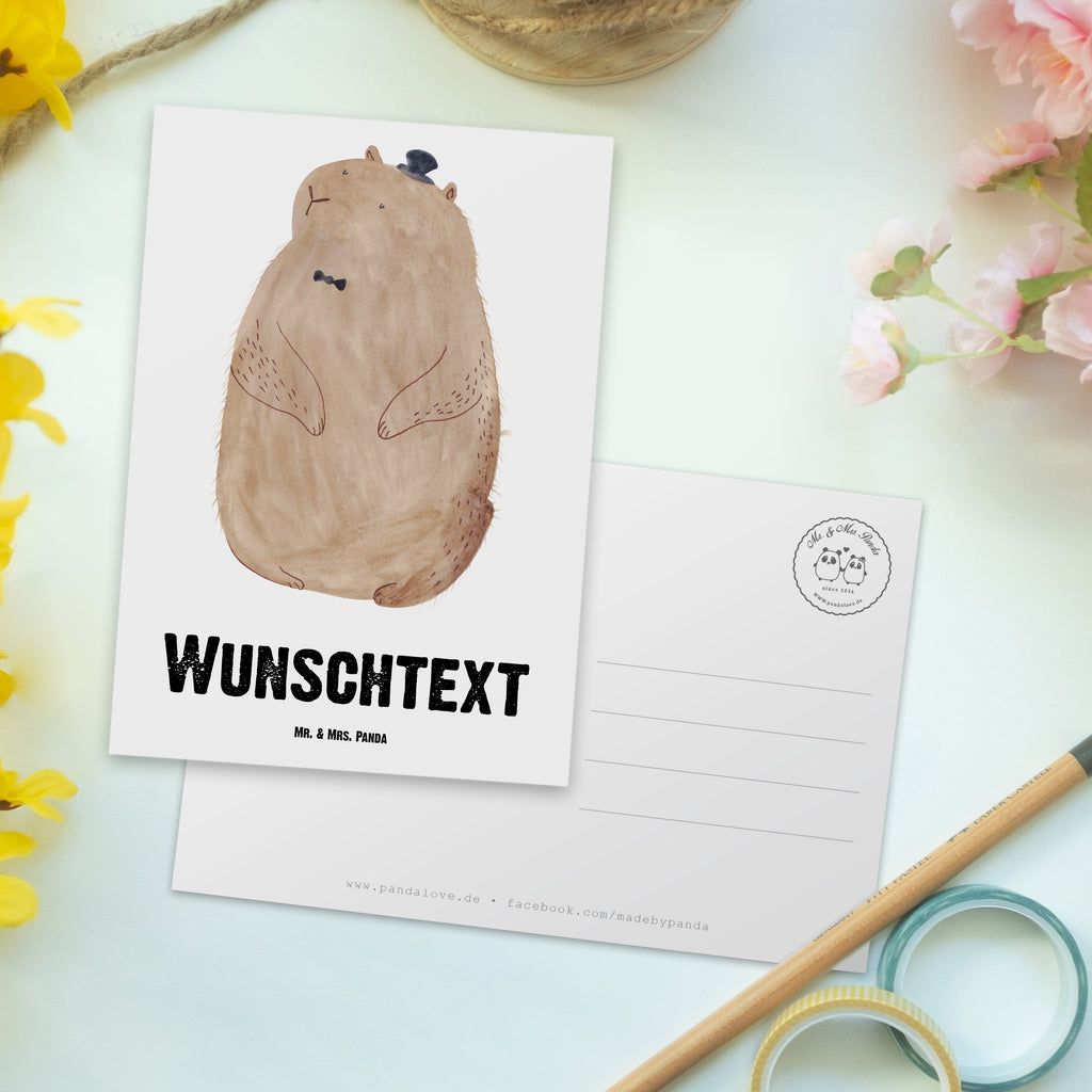 Personalisierte Postkarte Murmeltier Postkarte mit Namen, Postkarte bedrucken, Postkarte mit Wunschtext, Postkarte personalisierbar, Geschenkkarte mit Namen, Grußkarte mit Namen, Karte mit Namen, Einladung mit Namen, Ansichtskarte mit Namen, Geschenkkarte mit Wunschtext, Grußkarte mit Wunschtext, Karte mit Wunschtext, Einladung mit Wunschtext, Ansichtskarte mit Wunschtext, süße Tiermotive, gute Laune, lustige Sprüche, Tiere, Murmeltier, Knigge, Fröhlichkeit, Freundlichkeit, Respekt, Anstand
