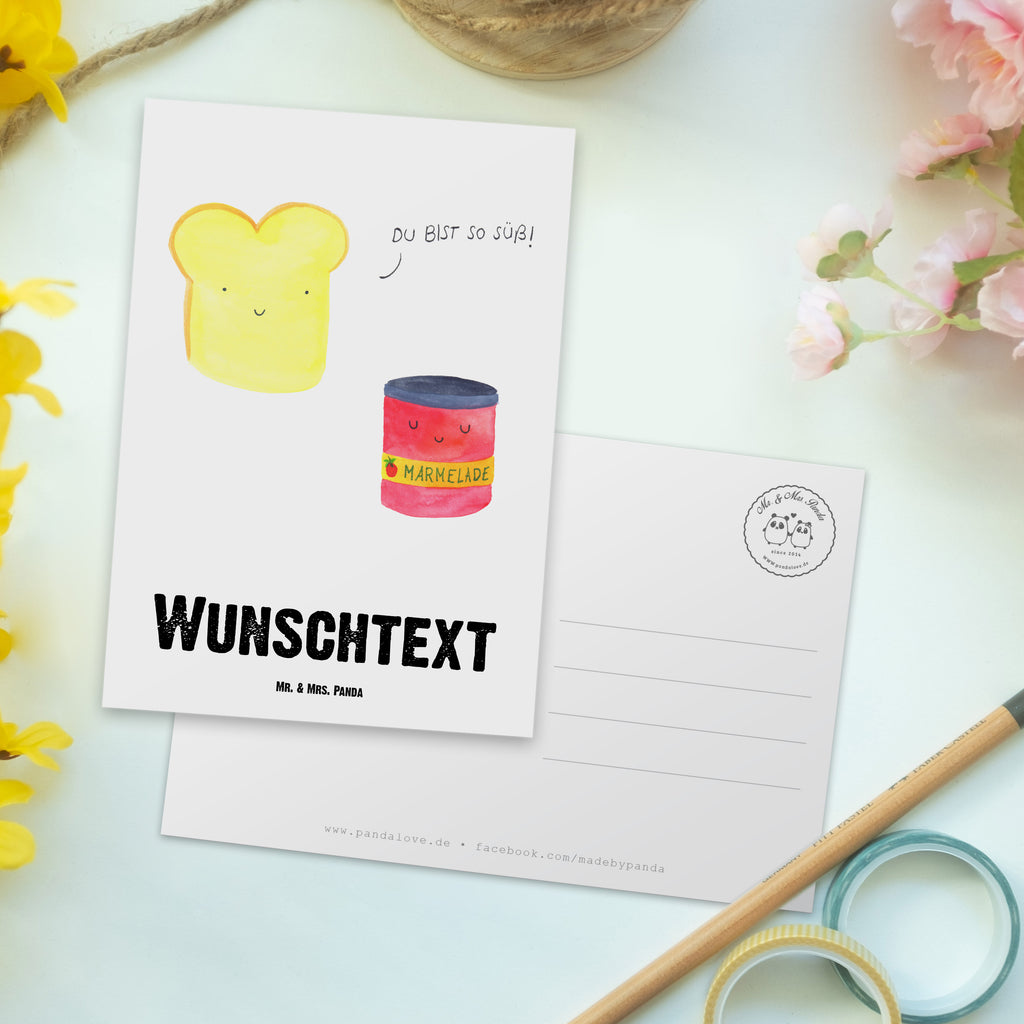 Personalisierte Postkarte Toast & Marmelade Postkarte mit Namen, Postkarte bedrucken, Postkarte mit Wunschtext, Postkarte personalisierbar, Geschenkkarte mit Namen, Grußkarte mit Namen, Karte mit Namen, Einladung mit Namen, Ansichtskarte mit Namen, Geschenkkarte mit Wunschtext, Grußkarte mit Wunschtext, Karte mit Wunschtext, Einladung mit Wunschtext, Ansichtskarte mit Wunschtext, süße Tiermotive, gute Laune, lustige Sprüche, Tiere, Toast, Marmelade, Dreamteam, süße Postkarte, süß, Küche Deko, Küche Spruch, Frühstück Einladung, Brot, Toastbrot