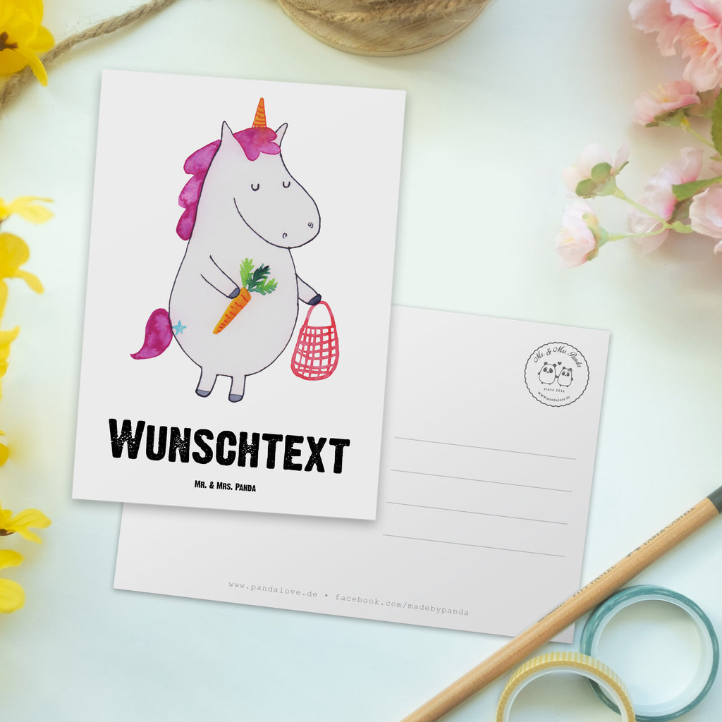 Personalisierte Postkarte Einhorn Gemüse Postkarte mit Namen, Postkarte bedrucken, Postkarte mit Wunschtext, Postkarte personalisierbar, Geschenkkarte mit Namen, Grußkarte mit Namen, Karte mit Namen, Einladung mit Namen, Ansichtskarte mit Namen, Geschenkkarte mit Wunschtext, Grußkarte mit Wunschtext, Karte mit Wunschtext, Einladung mit Wunschtext, Ansichtskarte mit Wunschtext, Einhorn, Einhörner, Einhorn Deko, Pegasus, Unicorn, Biomarkt, Bio, Gemüse, Wochenmarkt