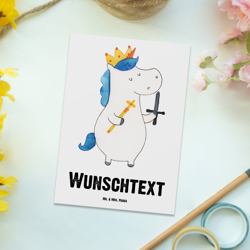 Personalisierte Postkarte Einhorn König mit Schwert Postkarte mit Namen, Postkarte bedrucken, Postkarte mit Wunschtext, Postkarte personalisierbar, Geschenkkarte mit Namen, Grußkarte mit Namen, Karte mit Namen, Einladung mit Namen, Ansichtskarte mit Namen, Geschenkkarte mit Wunschtext, Grußkarte mit Wunschtext, Karte mit Wunschtext, Einladung mit Wunschtext, Ansichtskarte mit Wunschtext, Einhorn, Einhörner, Einhorn Deko, Pegasus, Unicorn, König, Ritter, Mittelalter