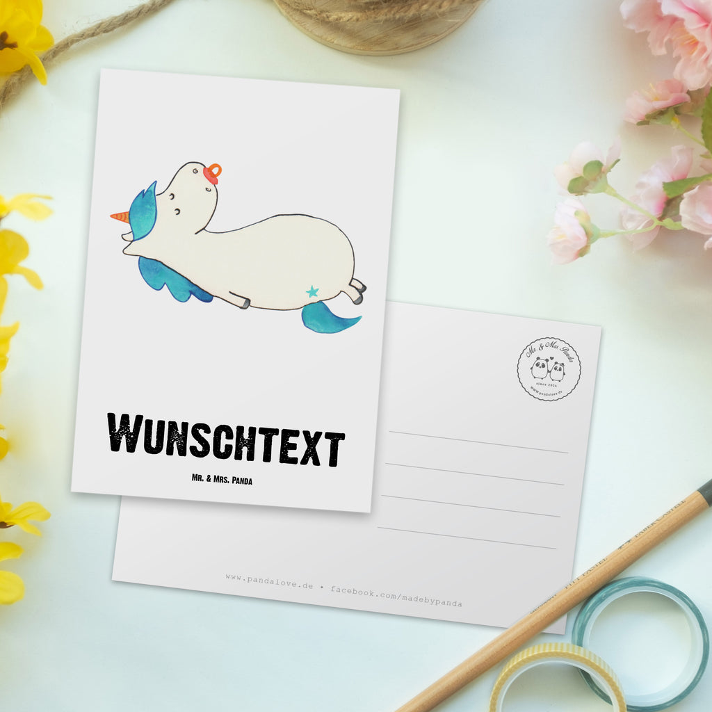 Personalisierte Postkarte Einhorn Schnullie Postkarte mit Namen, Postkarte bedrucken, Postkarte mit Wunschtext, Postkarte personalisierbar, Geschenkkarte mit Namen, Grußkarte mit Namen, Karte mit Namen, Einladung mit Namen, Ansichtskarte mit Namen, Geschenkkarte mit Wunschtext, Grußkarte mit Wunschtext, Karte mit Wunschtext, Einladung mit Wunschtext, Ansichtskarte mit Wunschtext, Einhorn, Einhörner, Einhorn Deko, Pegasus, Unicorn, Baby, Kleinkind, Geburt, Geburtstag, Säugling, Schnuller, Geschenk Geburt, Mutter, Mama