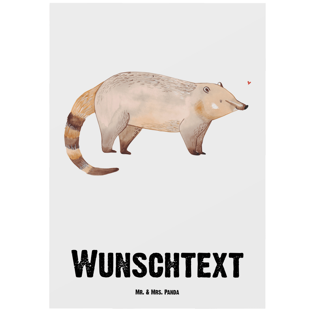 Personalisierte Postkarte Nasenbär Postkarte mit Namen, Postkarte bedrucken, Postkarte mit Wunschtext, Postkarte personalisierbar, Geschenkkarte mit Namen, Grußkarte mit Namen, Karte mit Namen, Einladung mit Namen, Ansichtskarte mit Namen, Geschenkkarte mit Wunschtext, Grußkarte mit Wunschtext, Karte mit Wunschtext, Einladung mit Wunschtext, Ansichtskarte mit Wunschtext, süße Tiermotive, gute Laune, lustige Sprüche, Tiere, Nasenbär, Nasenbären, Rüsselbär, Bär