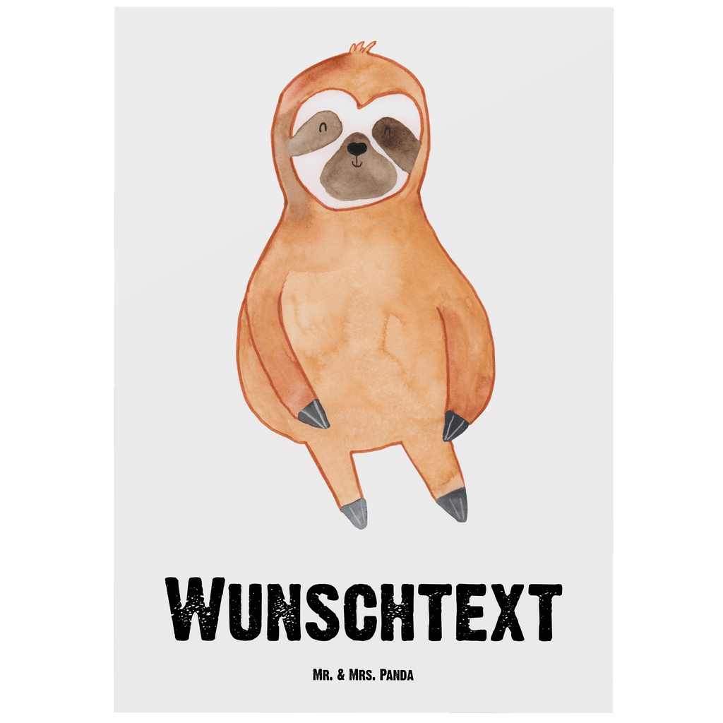 Personalisierte Postkarte Faultier Zufrieden Postkarte mit Namen, Postkarte bedrucken, Postkarte mit Wunschtext, Postkarte personalisierbar, Geschenkkarte mit Namen, Grußkarte mit Namen, Karte mit Namen, Einladung mit Namen, Ansichtskarte mit Namen, Geschenkkarte mit Wunschtext, Grußkarte mit Wunschtext, Karte mit Wunschtext, Einladung mit Wunschtext, Ansichtskarte mit Wunschtext, Faultier, Faultier Geschenk, Faultier Deko, Faultiere, faul, Lieblingstier, Pause, relaxen, Glück, glücklich, zufrieden, happy, Zufriedenheit, Gelassenheit, Ruhe, Frieden