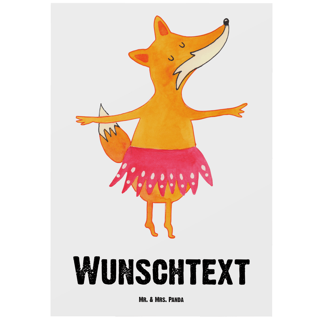 Personalisierte Postkarte Fuchs Ballerina Postkarte mit Namen, Postkarte bedrucken, Postkarte mit Wunschtext, Postkarte personalisierbar, Geschenkkarte mit Namen, Grußkarte mit Namen, Karte mit Namen, Einladung mit Namen, Ansichtskarte mit Namen, Geschenkkarte mit Wunschtext, Grußkarte mit Wunschtext, Karte mit Wunschtext, Einladung mit Wunschtext, Ansichtskarte mit Wunschtext, Fuchs, Fuchs Spruch, Füchse, Füchsin, Ballerina, Ballett, Tänzerin, Tanzen, Party, Einladung, Geburtstag
