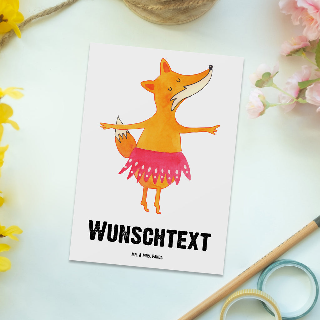 Personalisierte Postkarte Fuchs Ballerina Postkarte mit Namen, Postkarte bedrucken, Postkarte mit Wunschtext, Postkarte personalisierbar, Geschenkkarte mit Namen, Grußkarte mit Namen, Karte mit Namen, Einladung mit Namen, Ansichtskarte mit Namen, Geschenkkarte mit Wunschtext, Grußkarte mit Wunschtext, Karte mit Wunschtext, Einladung mit Wunschtext, Ansichtskarte mit Wunschtext, Fuchs, Fuchs Spruch, Füchse, Füchsin, Ballerina, Ballett, Tänzerin, Tanzen, Party, Einladung, Geburtstag