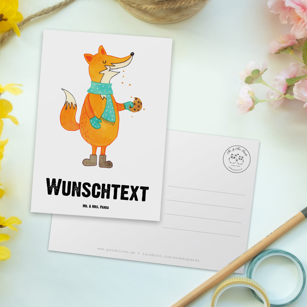 Personalisierte Postkarte Fuchs Keks Postkarte mit Namen, Postkarte bedrucken, Postkarte mit Wunschtext, Postkarte personalisierbar, Geschenkkarte mit Namen, Grußkarte mit Namen, Karte mit Namen, Einladung mit Namen, Ansichtskarte mit Namen, Geschenkkarte mit Wunschtext, Grußkarte mit Wunschtext, Karte mit Wunschtext, Einladung mit Wunschtext, Ansichtskarte mit Wunschtext, Fuchs, Füchse, Backen Spruch, Kekse, Winter, Weihnachtszeit, Plätzchen, Liebe, Küche Deko