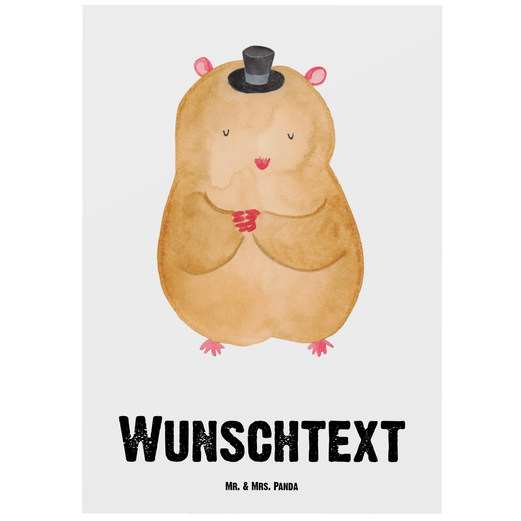 Personalisierte Postkarte Hamster mit Hut Postkarte mit Namen, Postkarte bedrucken, Postkarte mit Wunschtext, Postkarte personalisierbar, Geschenkkarte mit Namen, Grußkarte mit Namen, Karte mit Namen, Einladung mit Namen, Ansichtskarte mit Namen, Geschenkkarte mit Wunschtext, Grußkarte mit Wunschtext, Karte mit Wunschtext, Einladung mit Wunschtext, Ansichtskarte mit Wunschtext, süße Tiermotive, gute Laune, lustige Sprüche, Tiere, Hamster, Hut, Magier, Zylinder, Zwerghamster, Zauberer, Houdini