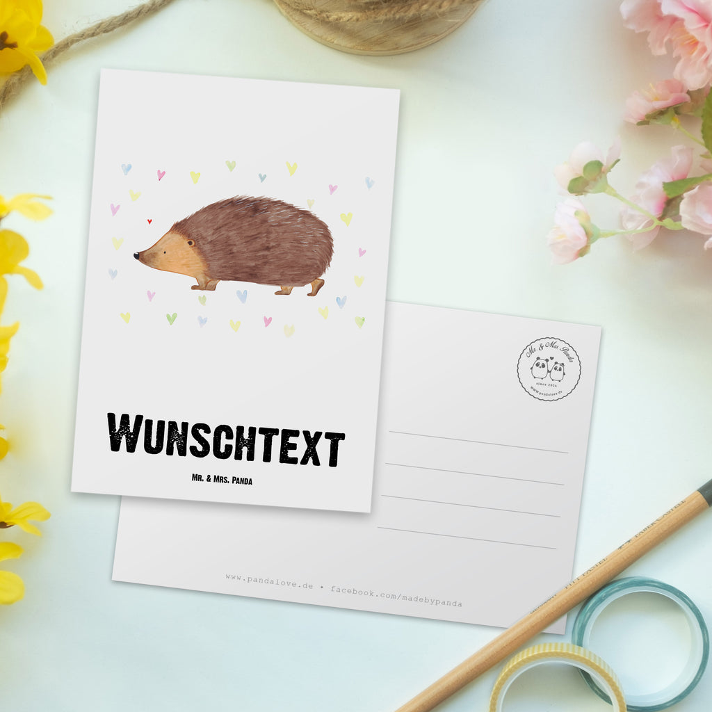 Personalisierte Postkarte Igel Herzen Postkarte mit Namen, Postkarte bedrucken, Postkarte mit Wunschtext, Postkarte personalisierbar, Geschenkkarte mit Namen, Grußkarte mit Namen, Karte mit Namen, Einladung mit Namen, Ansichtskarte mit Namen, Geschenkkarte mit Wunschtext, Grußkarte mit Wunschtext, Karte mit Wunschtext, Einladung mit Wunschtext, Ansichtskarte mit Wunschtext, süße Tiermotive, gute Laune, lustige Sprüche, Tiere, Liebe, Herz, Herzen, Igel, Vertrauen, Kuss, Leben
