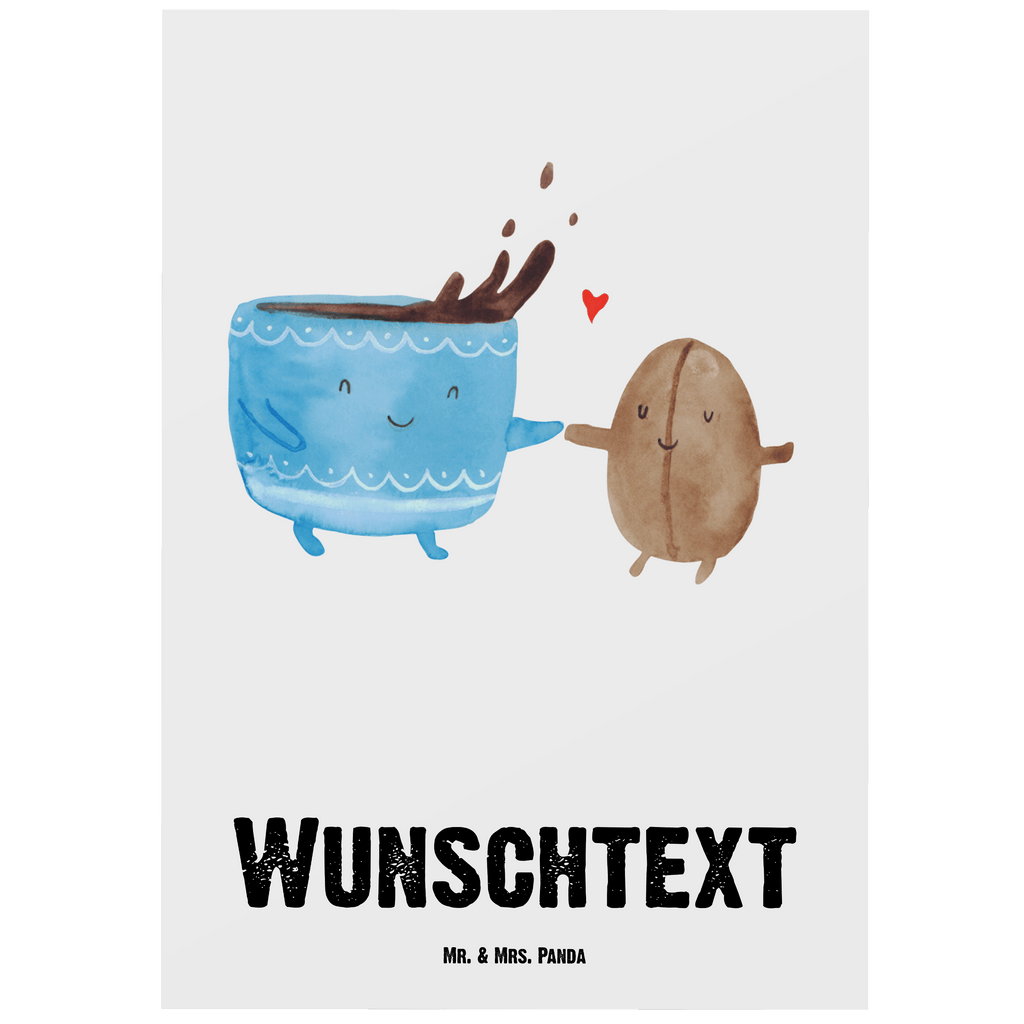 Personalisierte Postkarte Kaffee Bohne Postkarte mit Namen, Postkarte bedrucken, Postkarte mit Wunschtext, Postkarte personalisierbar, Geschenkkarte mit Namen, Grußkarte mit Namen, Karte mit Namen, Einladung mit Namen, Ansichtskarte mit Namen, Geschenkkarte mit Wunschtext, Grußkarte mit Wunschtext, Karte mit Wunschtext, Einladung mit Wunschtext, Ansichtskarte mit Wunschtext, Tiermotive, Gute Laune, lustige Sprüche, Tiere, Kaffee, Kaffeebohne, Genuss, Zufriedenheit, Glück