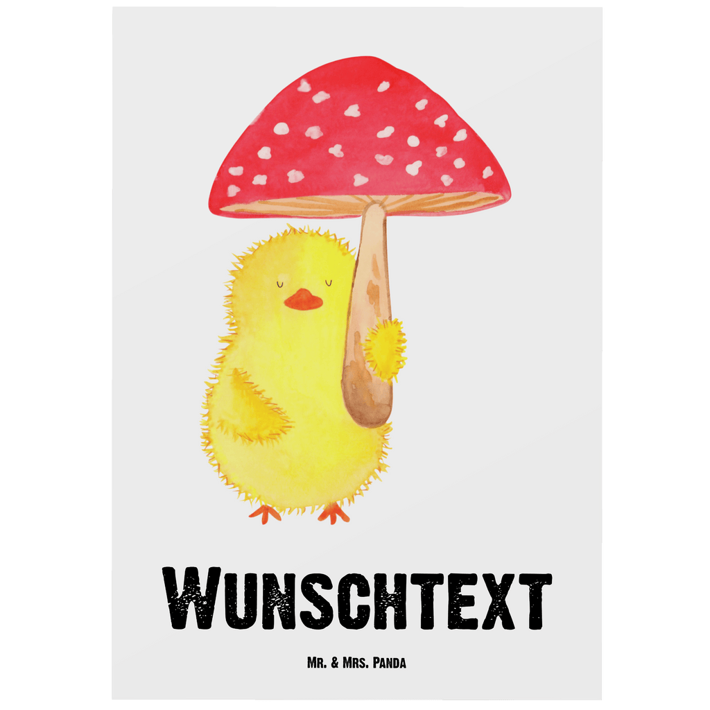 Personalisierte Postkarte Küken Fliegenpilz Postkarte mit Namen, Postkarte bedrucken, Postkarte mit Wunschtext, Postkarte personalisierbar, Geschenkkarte mit Namen, Grußkarte mit Namen, Karte mit Namen, Einladung mit Namen, Ansichtskarte mit Namen, Geschenkkarte mit Wunschtext, Grußkarte mit Wunschtext, Karte mit Wunschtext, Einladung mit Wunschtext, Ansichtskarte mit Wunschtext, Ostern, Osterhase, Ostergeschenke, Osternest, Osterdeko, Geschenk zu Ostern, Küken, Fliegenpilz, Glückspilz, Frohe Ostern, Ostergrüße