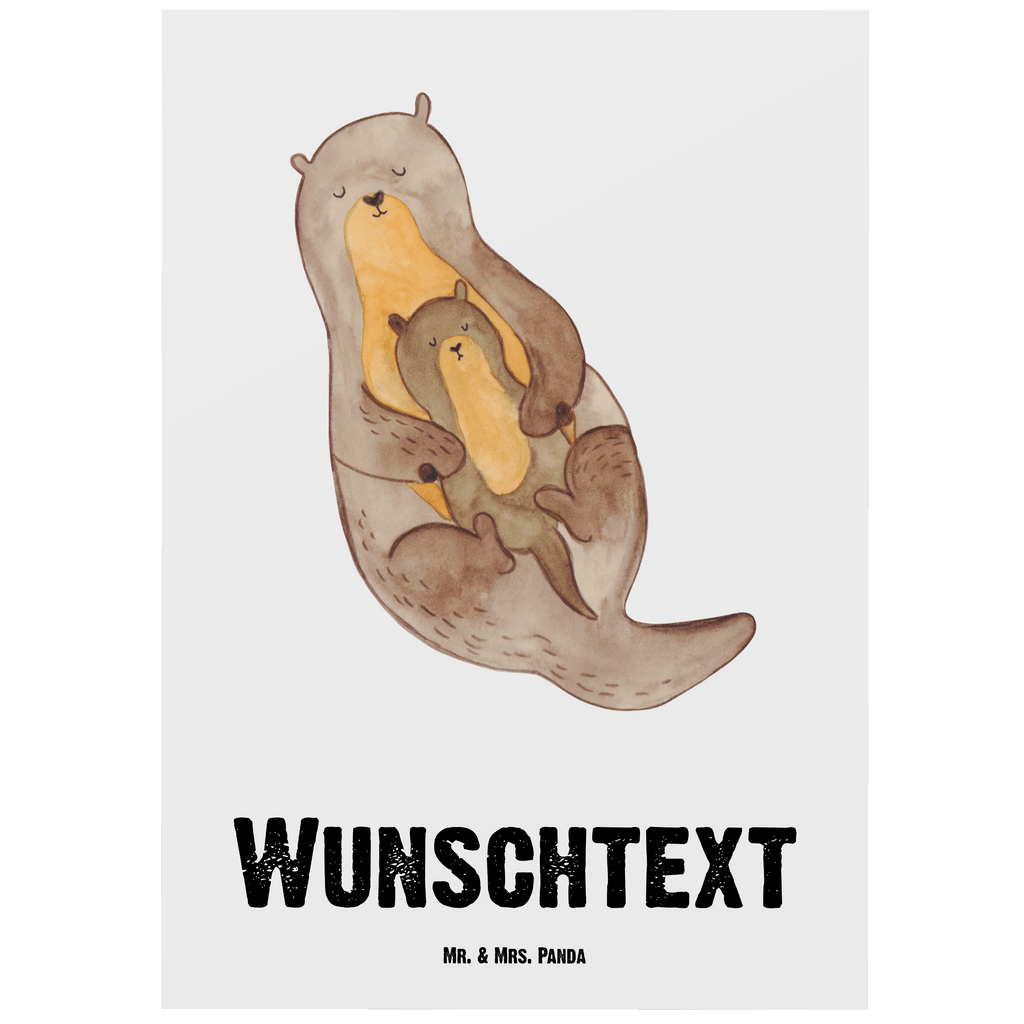 Personalisierte Postkarte Otter mit Kind Postkarte mit Namen, Postkarte bedrucken, Postkarte mit Wunschtext, Postkarte personalisierbar, Geschenkkarte mit Namen, Grußkarte mit Namen, Karte mit Namen, Einladung mit Namen, Ansichtskarte mit Namen, Geschenkkarte mit Wunschtext, Grußkarte mit Wunschtext, Karte mit Wunschtext, Einladung mit Wunschtext, Ansichtskarte mit Wunschtext, Otter, Fischotter, Seeotter, Otter Seeotter See Otter