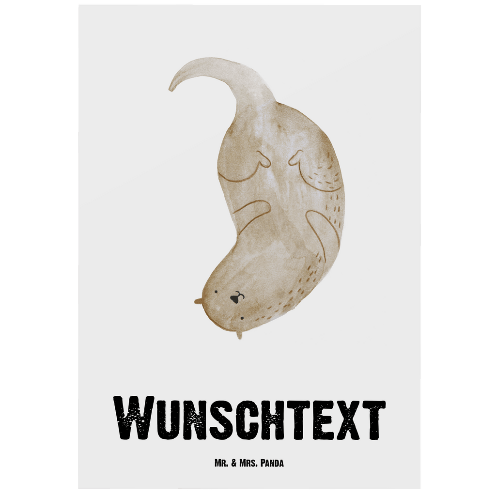 Personalisierte Postkarte Otter kopfüber Postkarte mit Namen, Postkarte bedrucken, Postkarte mit Wunschtext, Postkarte personalisierbar, Geschenkkarte mit Namen, Grußkarte mit Namen, Karte mit Namen, Einladung mit Namen, Ansichtskarte mit Namen, Geschenkkarte mit Wunschtext, Grußkarte mit Wunschtext, Karte mit Wunschtext, Einladung mit Wunschtext, Ansichtskarte mit Wunschtext, Otter, Fischotter, Seeotter, Otter Seeotter See Otter