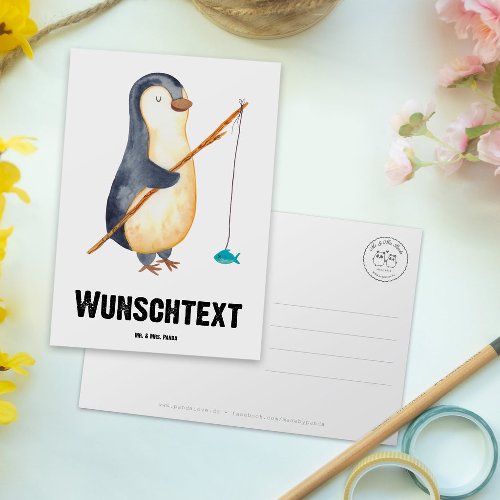 Personalisierte Postkarte Pinguin Angler Postkarte mit Namen, Postkarte bedrucken, Postkarte mit Wunschtext, Postkarte personalisierbar, Geschenkkarte mit Namen, Grußkarte mit Namen, Karte mit Namen, Einladung mit Namen, Ansichtskarte mit Namen, Geschenkkarte mit Wunschtext, Grußkarte mit Wunschtext, Karte mit Wunschtext, Einladung mit Wunschtext, Ansichtskarte mit Wunschtext, Pinguin, Pinguine, Angeln, Angler, Tagträume, Hobby, Plan, Planer, Tagesplan, Neustart, Motivation, Geschenk, Freundinnen, Geschenkidee, Urlaub, Wochenende