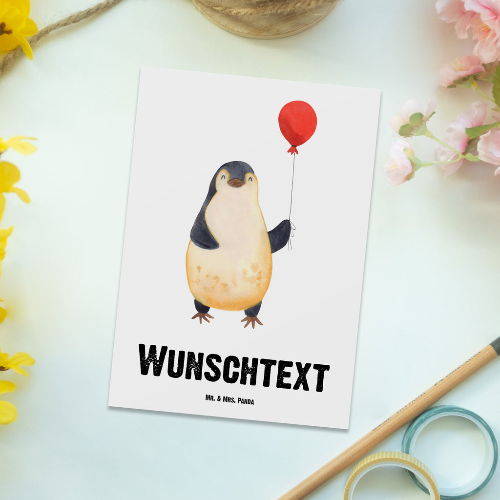 Personalisierte Postkarte Pinguin Luftballon Postkarte mit Namen, Postkarte bedrucken, Postkarte mit Wunschtext, Postkarte personalisierbar, Geschenkkarte mit Namen, Grußkarte mit Namen, Karte mit Namen, Einladung mit Namen, Ansichtskarte mit Namen, Geschenkkarte mit Wunschtext, Grußkarte mit Wunschtext, Karte mit Wunschtext, Einladung mit Wunschtext, Ansichtskarte mit Wunschtext, Pinguin, Pinguine, Luftballon, Tagträume, Lebenslust, Geschenk Freundin, Geschenkidee, beste Freundin, Motivation, Neustart, neues Leben, Liebe, Glück