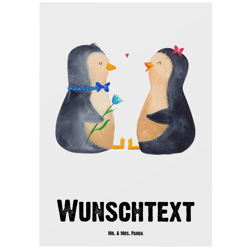 Personalisierte Postkarte Pinguin Pärchen Postkarte mit Namen, Postkarte bedrucken, Postkarte mit Wunschtext, Postkarte personalisierbar, Geschenkkarte mit Namen, Grußkarte mit Namen, Karte mit Namen, Einladung mit Namen, Ansichtskarte mit Namen, Geschenkkarte mit Wunschtext, Grußkarte mit Wunschtext, Karte mit Wunschtext, Einladung mit Wunschtext, Ansichtskarte mit Wunschtext, Pinguin, Pinguine, Liebe, Liebespaar, Liebesbeweis, Liebesgeschenk, Verlobung, Jahrestag, Hochzeitstag, Hochzeit, Hochzeitsgeschenk, große Liebe, Traumpaar