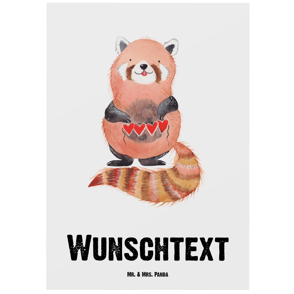 Personalisierte Postkarte Roter Panda Postkarte mit Namen, Postkarte bedrucken, Postkarte mit Wunschtext, Postkarte personalisierbar, Geschenkkarte mit Namen, Grußkarte mit Namen, Karte mit Namen, Einladung mit Namen, Ansichtskarte mit Namen, Geschenkkarte mit Wunschtext, Grußkarte mit Wunschtext, Karte mit Wunschtext, Einladung mit Wunschtext, Ansichtskarte mit Wunschtext, süße Tiermotive, gute Laune, lustige Sprüche, Tiere, Panda, Liebe, Rot, Herz, Liebling, Lieblingsmensch