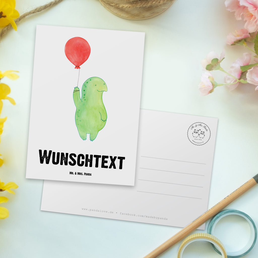 Personalisierte Postkarte Schildkröte Luftballon Postkarte mit Namen, Postkarte bedrucken, Postkarte mit Wunschtext, Postkarte personalisierbar, Geschenkkarte mit Namen, Grußkarte mit Namen, Karte mit Namen, Einladung mit Namen, Ansichtskarte mit Namen, Geschenkkarte mit Wunschtext, Grußkarte mit Wunschtext, Karte mit Wunschtext, Einladung mit Wunschtext, Ansichtskarte mit Wunschtext, Schildkröte, Schildkröten, Mutausbruch, Motivation, Motivationsspruch