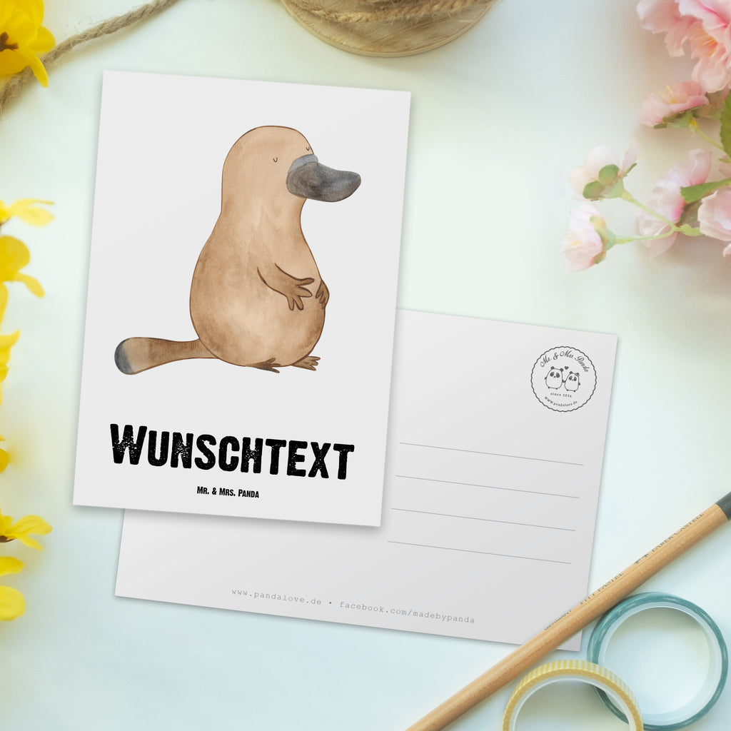 Personalisierte Postkarte Schnabeltier mutig Postkarte mit Namen, Postkarte bedrucken, Postkarte mit Wunschtext, Postkarte personalisierbar, Geschenkkarte mit Namen, Grußkarte mit Namen, Karte mit Namen, Einladung mit Namen, Ansichtskarte mit Namen, Geschenkkarte mit Wunschtext, Grußkarte mit Wunschtext, Karte mit Wunschtext, Einladung mit Wunschtext, Ansichtskarte mit Wunschtext, Meerestiere, Meer, Urlaub, Schnabeltier, Mut, mutig, Lebensweisheit, Schnabeltiere, Motivation, Training, Büro, Arbeit, Neuanfang, Neustart, Weltreise, Raodtrip