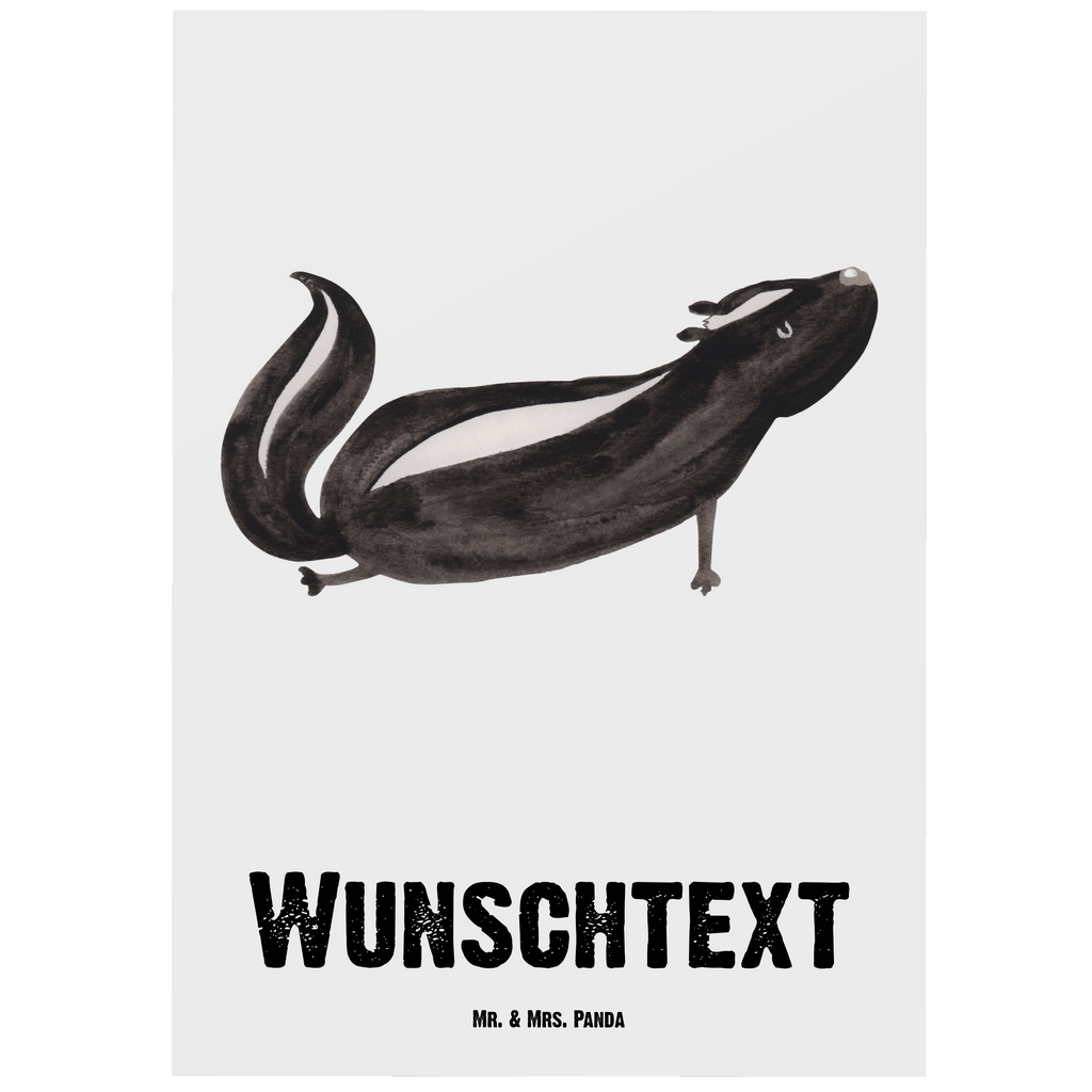 Personalisierte Postkarte Stinktier Yoga Postkarte mit Namen, Postkarte bedrucken, Postkarte mit Wunschtext, Postkarte personalisierbar, Geschenkkarte mit Namen, Grußkarte mit Namen, Karte mit Namen, Einladung mit Namen, Ansichtskarte mit Namen, Geschenkkarte mit Wunschtext, Grußkarte mit Wunschtext, Karte mit Wunschtext, Einladung mit Wunschtext, Ansichtskarte mit Wunschtext, Stinktier, Skunk, Wildtier, Raubtier, Stinker, Stinki, Yoga, Namaste, Lebe, Liebe, Lache