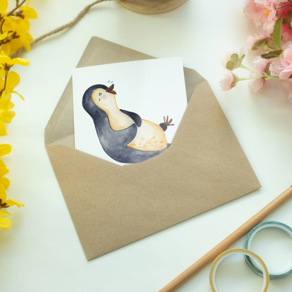 Personalisierte Grußkarte Pinguin lachend Personalisierte Grußkarte, Personalisiertere Klappkarte, Personalisierte Einladungskarte, Personalisierte Glückwunschkarte, Personalisierte Hochzeitskarte, Personalisierte Geburtstagskarte, Grußkarte mit Namen, Grußkarte selber drucken, Grußkarte selbst gestalten, Grußkarte mit persönlichen Nachrichten, Grußkarte als Geldgeschenk, Grußkarten personalisiert, Pinguin, Pinguine, lustiger Spruch, Optimismus, Fröhlich, Lachen, Humor, Fröhlichkeit
