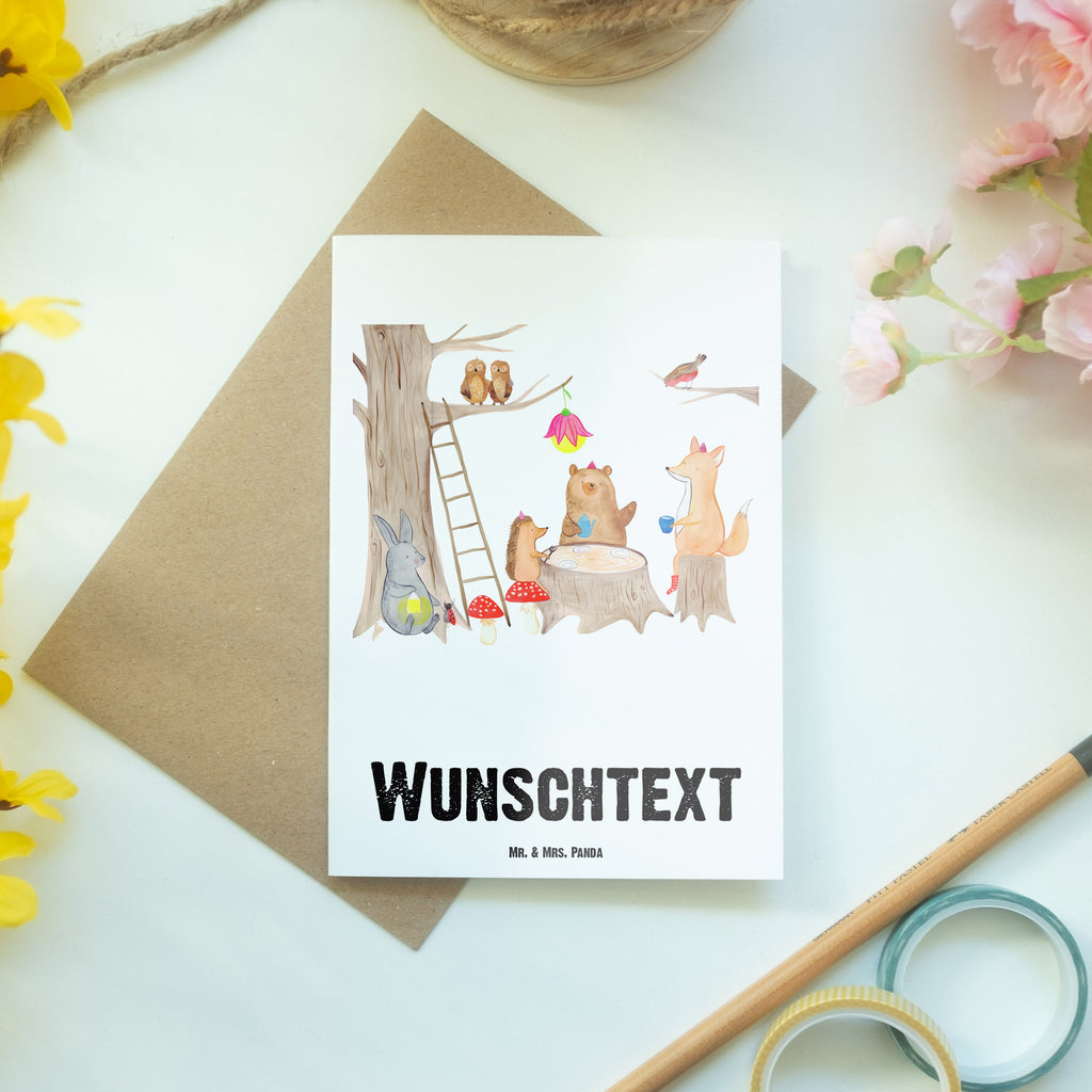 Personalisierte Grußkarte Waldtiere Picknick Personalisierte Grußkarte, Personalisiertere Klappkarte, Personalisierte Einladungskarte, Personalisierte Glückwunschkarte, Personalisierte Hochzeitskarte, Personalisierte Geburtstagskarte, Grußkarte mit Namen, Grußkarte selber drucken, Grußkarte selbst gestalten, Grußkarte mit persönlichen Nachrichten, Grußkarte als Geldgeschenk, Grußkarten personalisiert, Tiermotive, Gute Laune, lustige Sprüche, Tiere, Waldtiere, Picknick, Wald, Fuchs, Hase, Igel, Maus, Eichhörnchen
