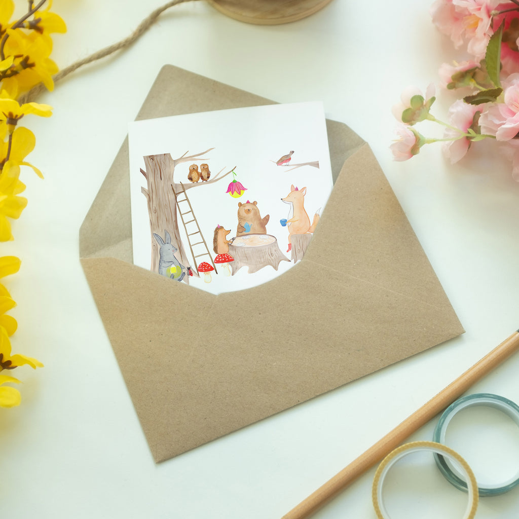 Personalisierte Grußkarte Waldtiere Picknick Personalisierte Grußkarte, Personalisiertere Klappkarte, Personalisierte Einladungskarte, Personalisierte Glückwunschkarte, Personalisierte Hochzeitskarte, Personalisierte Geburtstagskarte, Grußkarte mit Namen, Grußkarte selber drucken, Grußkarte selbst gestalten, Grußkarte mit persönlichen Nachrichten, Grußkarte als Geldgeschenk, Grußkarten personalisiert, Tiermotive, Gute Laune, lustige Sprüche, Tiere, Waldtiere, Picknick, Wald, Fuchs, Hase, Igel, Maus, Eichhörnchen