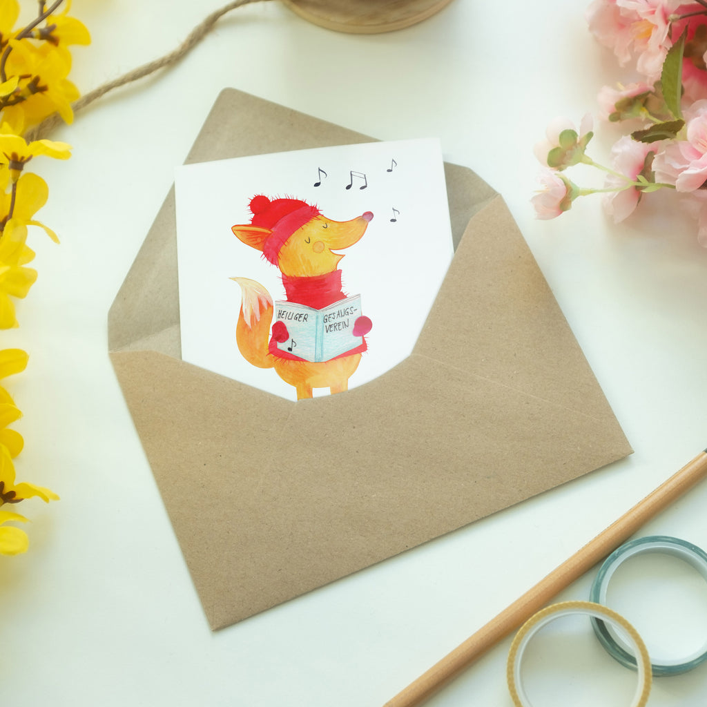 Personalisierte Grußkarte Fuchs Sänger Personalisierte Grußkarte, Personalisiertere Klappkarte, Personalisierte Einladungskarte, Personalisierte Glückwunschkarte, Personalisierte Hochzeitskarte, Personalisierte Geburtstagskarte, Grußkarte mit Namen, Grußkarte selber drucken, Grußkarte selbst gestalten, Grußkarte mit persönlichen Nachrichten, Grußkarte als Geldgeschenk, Grußkarten personalisiert, Winter, Weihnachten, Weihnachtsdeko, Nikolaus, Advent, Heiligabend, Wintermotiv, Fuchs, Füchse, Sänger, Geschenk Sänger, Singen, Weihnachtslieder