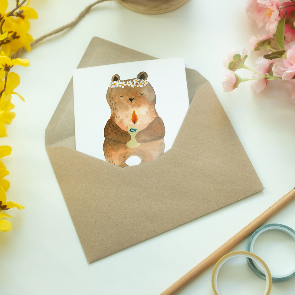 Personalisierte Grußkarte Kommunion-Bär Personalisierte Grußkarte, Personalisiertere Klappkarte, Personalisierte Einladungskarte, Personalisierte Glückwunschkarte, Personalisierte Hochzeitskarte, Personalisierte Geburtstagskarte, Grußkarte mit Namen, Grußkarte selber drucken, Grußkarte selbst gestalten, Grußkarte mit persönlichen Nachrichten, Grußkarte als Geldgeschenk, Grußkarten personalisiert, Bär, Teddy, Teddybär, Kommunion, Gottes Segen, Taufkerze, katholisch