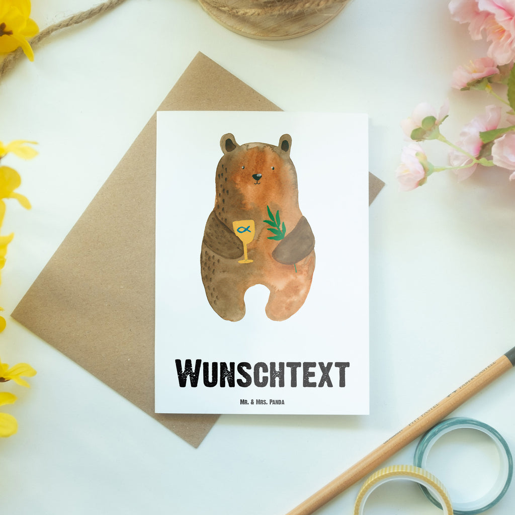 Personalisierte Grußkarte Konfirmation-Bär Personalisierte Grußkarte, Personalisiertere Klappkarte, Personalisierte Einladungskarte, Personalisierte Glückwunschkarte, Personalisierte Hochzeitskarte, Personalisierte Geburtstagskarte, Grußkarte mit Namen, Grußkarte selber drucken, Grußkarte selbst gestalten, Grußkarte mit persönlichen Nachrichten, Grußkarte als Geldgeschenk, Grußkarten personalisiert, Bär, Teddy, Teddybär, Konfirmation, Kirche, evangelisch, Gottesdienst