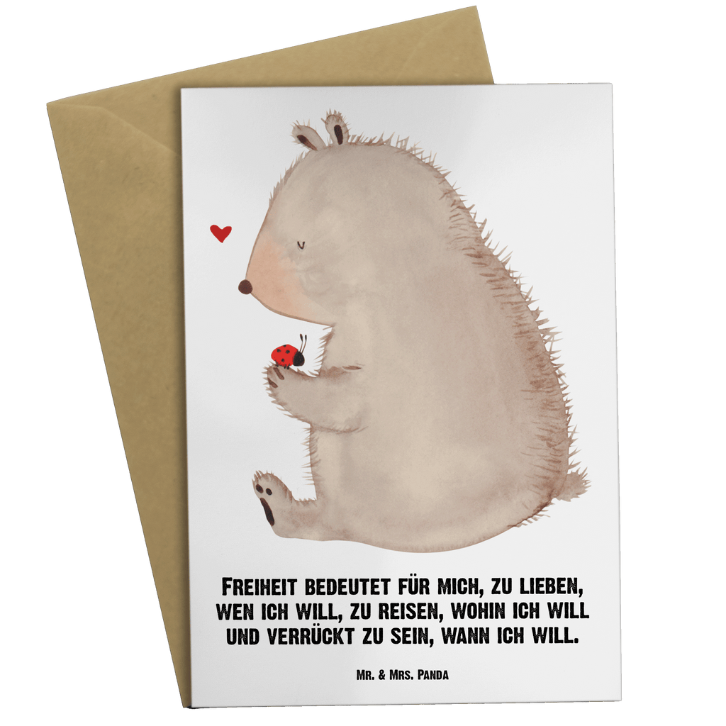 Personalisierte Grußkarte Bär mit Marienkäfer Personalisierte Grußkarte, Personalisiertere Klappkarte, Personalisierte Einladungskarte, Personalisierte Glückwunschkarte, Personalisierte Hochzeitskarte, Personalisierte Geburtstagskarte, Grußkarte mit Namen, Grußkarte selber drucken, Grußkarte selbst gestalten, Grußkarte mit persönlichen Nachrichten, Grußkarte als Geldgeschenk, Grußkarten personalisiert, Bär, Teddy, Teddybär, Marienkäfer, Liebe, Freiheit, Motivation, Das Leben ist schön