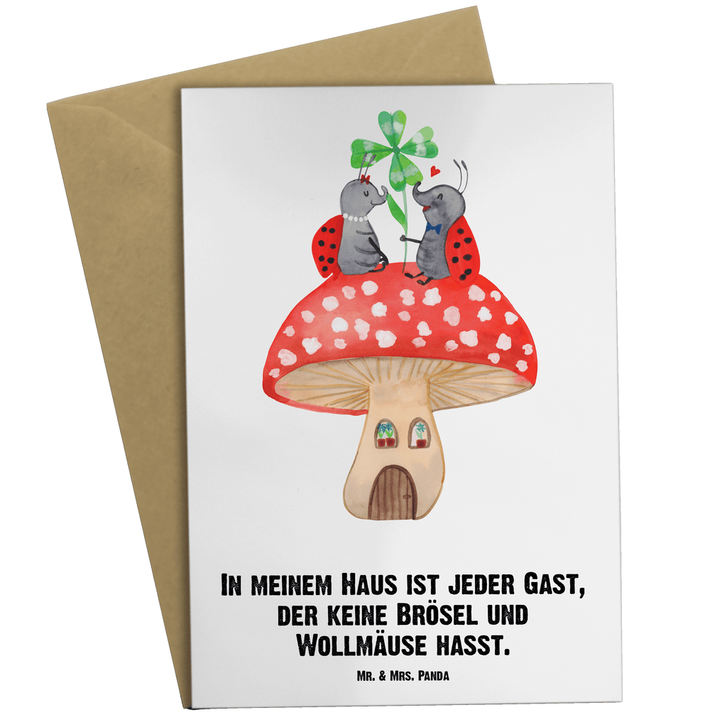 Personalisierte Grußkarte Marienkäfer Paar Fliegenpilz Personalisierte Grußkarte, Personalisiertere Klappkarte, Personalisierte Einladungskarte, Personalisierte Glückwunschkarte, Personalisierte Hochzeitskarte, Personalisierte Geburtstagskarte, Grußkarte mit Namen, Grußkarte selber drucken, Grußkarte selbst gestalten, Grußkarte mit persönlichen Nachrichten, Grußkarte als Geldgeschenk, Grußkarten personalisiert, Tiermotive, Gute Laune, lustige Sprüche, Tiere, Haus, Wohnung, zuhause, Fliegenpilz, Marienkäfer, Fleigenpilzhaus