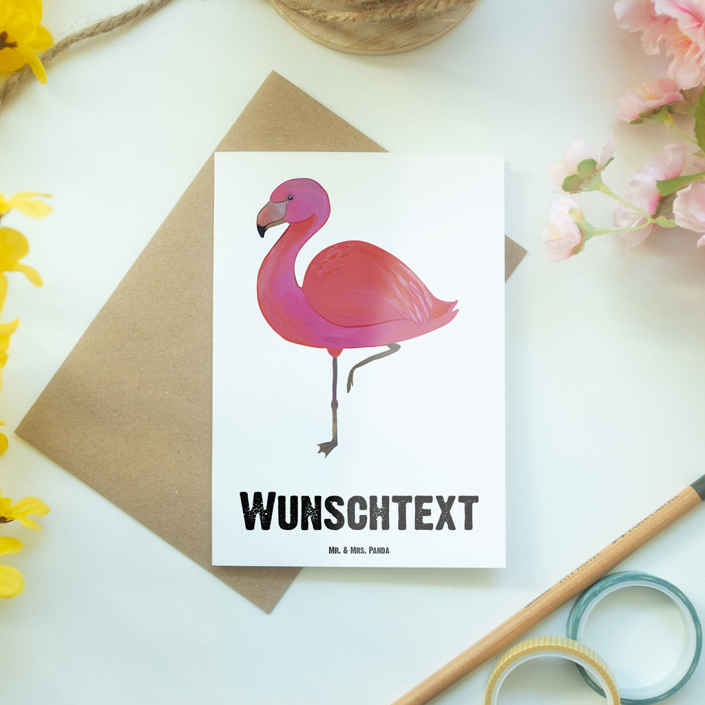 Personalisierte Grußkarte Flamingo classic Personalisierte Grußkarte, Personalisiertere Klappkarte, Personalisierte Einladungskarte, Personalisierte Glückwunschkarte, Personalisierte Hochzeitskarte, Personalisierte Geburtstagskarte, Grußkarte mit Namen, Grußkarte selber drucken, Grußkarte selbst gestalten, Grußkarte mit persönlichen Nachrichten, Grußkarte als Geldgeschenk, Grußkarten personalisiert, Flamingo, Einzigartig, Selbstliebe, Stolz, ich, für mich, Spruch, Freundin, Freundinnen, Außenseiter, Sohn, Tochter, Geschwister