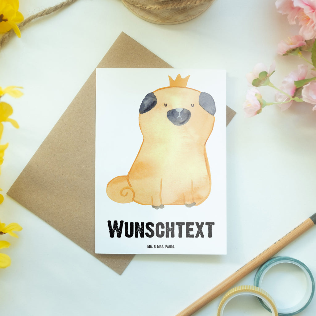 Personalisierte Grußkarte Mops Krone Personalisierte Grußkarte, Personalisiertere Klappkarte, Personalisierte Einladungskarte, Personalisierte Glückwunschkarte, Personalisierte Hochzeitskarte, Personalisierte Geburtstagskarte, Grußkarte mit Namen, Grußkarte selber drucken, Grußkarte selbst gestalten, Grußkarte mit persönlichen Nachrichten, Grußkarte als Geldgeschenk, Grußkarten personalisiert, Hund, Hundemotiv, Haustier, Hunderasse, Tierliebhaber, Hundebesitzer, Sprüche, Mops, allergisch, kinderlos, Hausregel, Hundebesitzer. Spruch, lustig