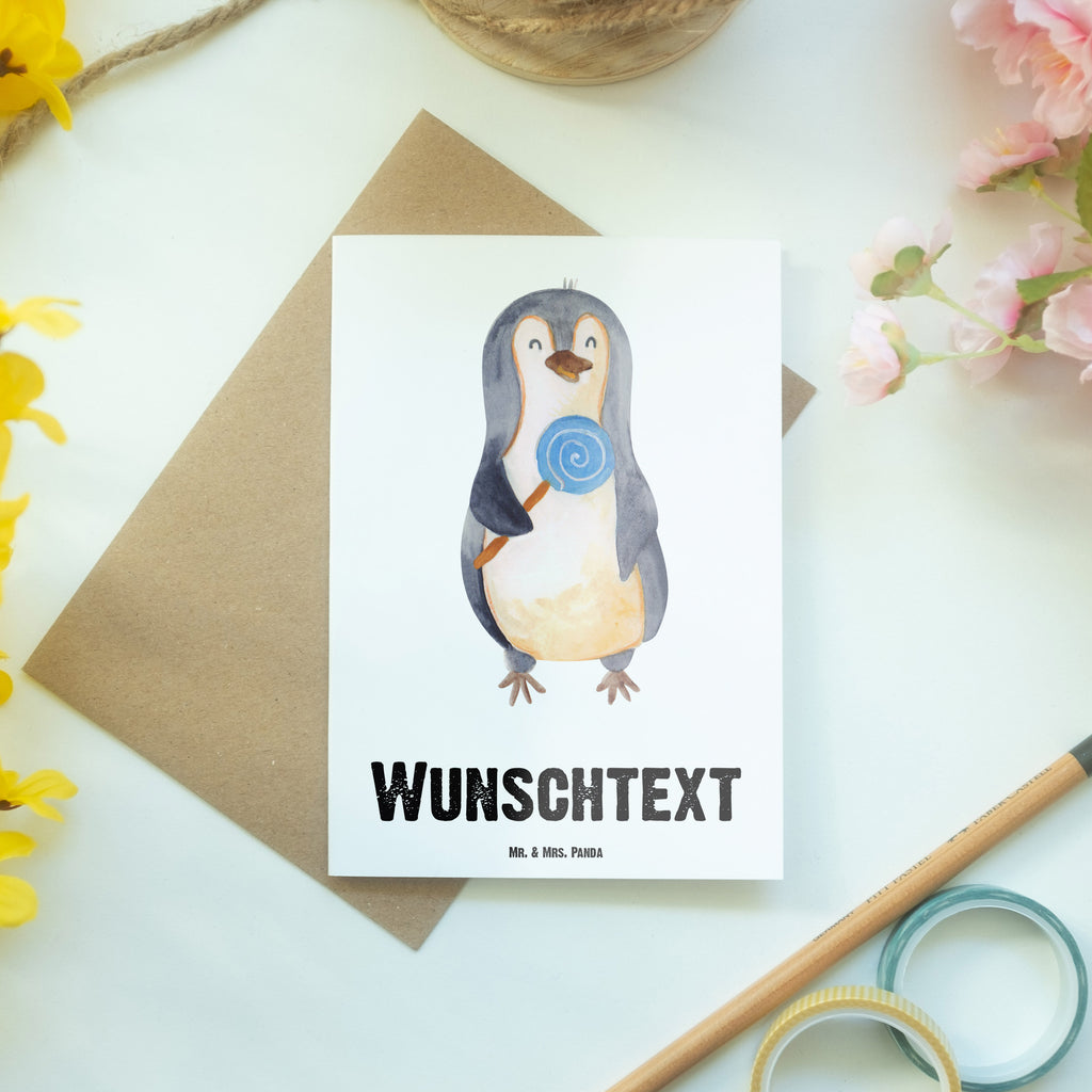 Personalisierte Grußkarte Pinguin Lolli Personalisierte Grußkarte, Personalisiertere Klappkarte, Personalisierte Einladungskarte, Personalisierte Glückwunschkarte, Personalisierte Hochzeitskarte, Personalisierte Geburtstagskarte, Grußkarte mit Namen, Grußkarte selber drucken, Grußkarte selbst gestalten, Grußkarte mit persönlichen Nachrichten, Grußkarte als Geldgeschenk, Grußkarten personalisiert, Pinguin, Pinguine, Lolli, Süßigkeiten, Blödsinn, Spruch, Rebell, Gauner, Ganove, Rabauke