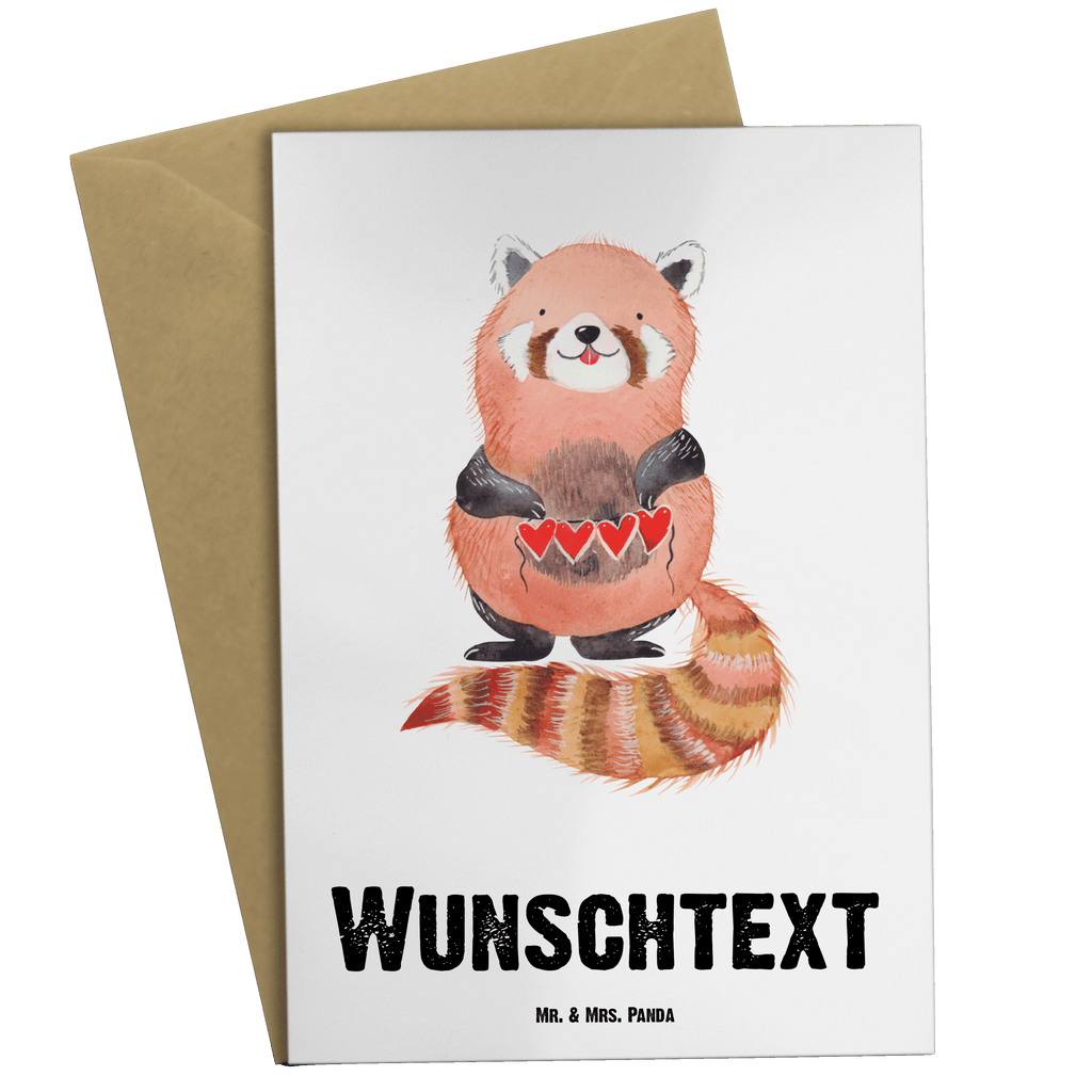 Personalisierte Grußkarte Roter Panda Personalisierte Grußkarte, Personalisiertere Klappkarte, Personalisierte Einladungskarte, Personalisierte Glückwunschkarte, Personalisierte Hochzeitskarte, Personalisierte Geburtstagskarte, Grußkarte mit Namen, Grußkarte selber drucken, Grußkarte selbst gestalten, Grußkarte mit persönlichen Nachrichten, Grußkarte als Geldgeschenk, Grußkarten personalisiert, Tiermotive, Gute Laune, lustige Sprüche, Tiere, Panda, Liebe, Rot, Herz, Liebling, Lieblingsmensch