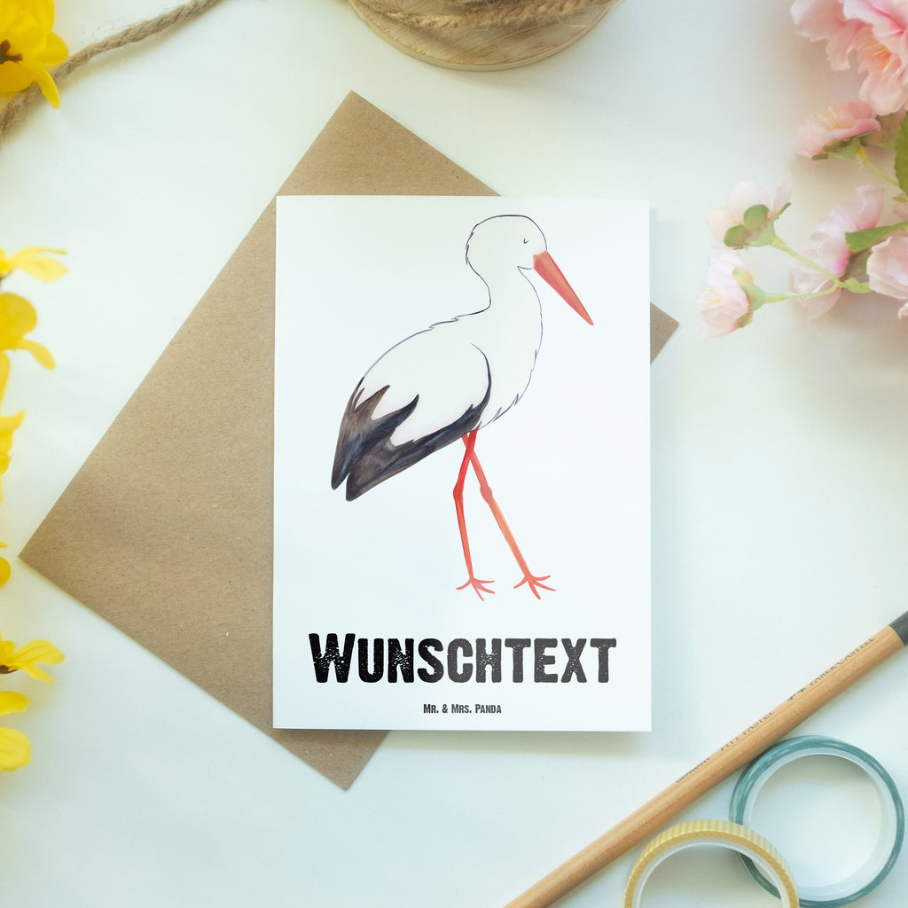 Personalisierte Grußkarte Storch Personalisierte Grußkarte, Personalisiertere Klappkarte, Personalisierte Einladungskarte, Personalisierte Glückwunschkarte, Personalisierte Hochzeitskarte, Personalisierte Geburtstagskarte, Grußkarte mit Namen, Grußkarte selber drucken, Grußkarte selbst gestalten, Grußkarte mit persönlichen Nachrichten, Grußkarte als Geldgeschenk, Grußkarten personalisiert, Tiermotive, Gute Laune, lustige Sprüche, Tiere, Storch, Störche, Schwangerschaft, Geburt, Mutter, Mütter, Mutter werden, Schwanger, Babybauch, Baby