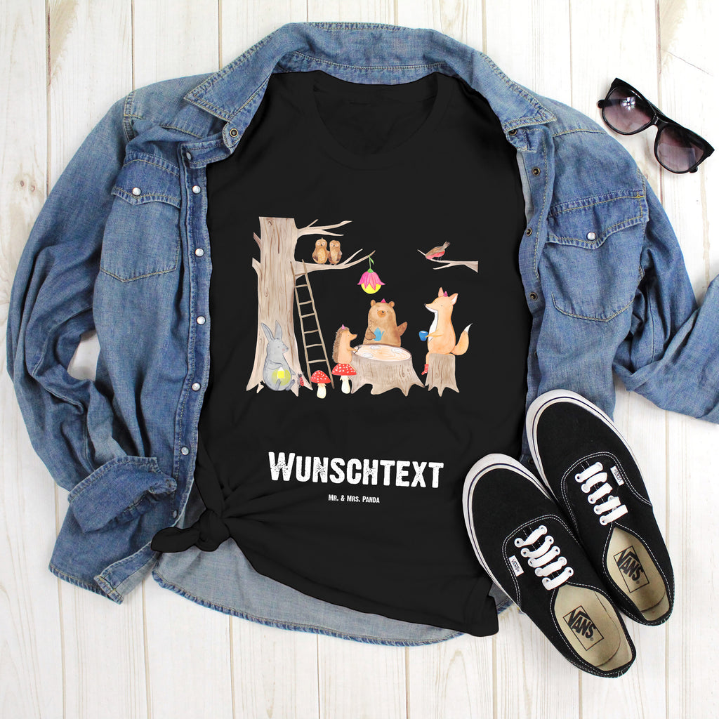 Größe XXL Personalisiertes T-Shirt Waldtiere Picknick T-Shirt Personalisiert, T-Shirt mit Namen, T-Shirt mit Aufruck, Männer, Frauen, Wunschtext, Bedrucken, Tiermotive, Gute Laune, lustige Sprüche, Tiere, Waldtiere, Picknick, Wald, Fuchs, Hase, Igel, Maus, Eichhörnchen