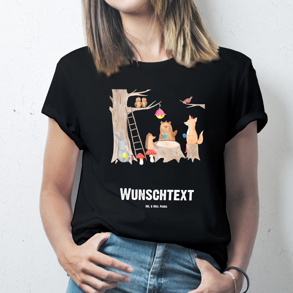 Größe XXL Personalisiertes T-Shirt Waldtiere Picknick T-Shirt Personalisiert, T-Shirt mit Namen, T-Shirt mit Aufruck, Männer, Frauen, Wunschtext, Bedrucken, Tiermotive, Gute Laune, lustige Sprüche, Tiere, Waldtiere, Picknick, Wald, Fuchs, Hase, Igel, Maus, Eichhörnchen