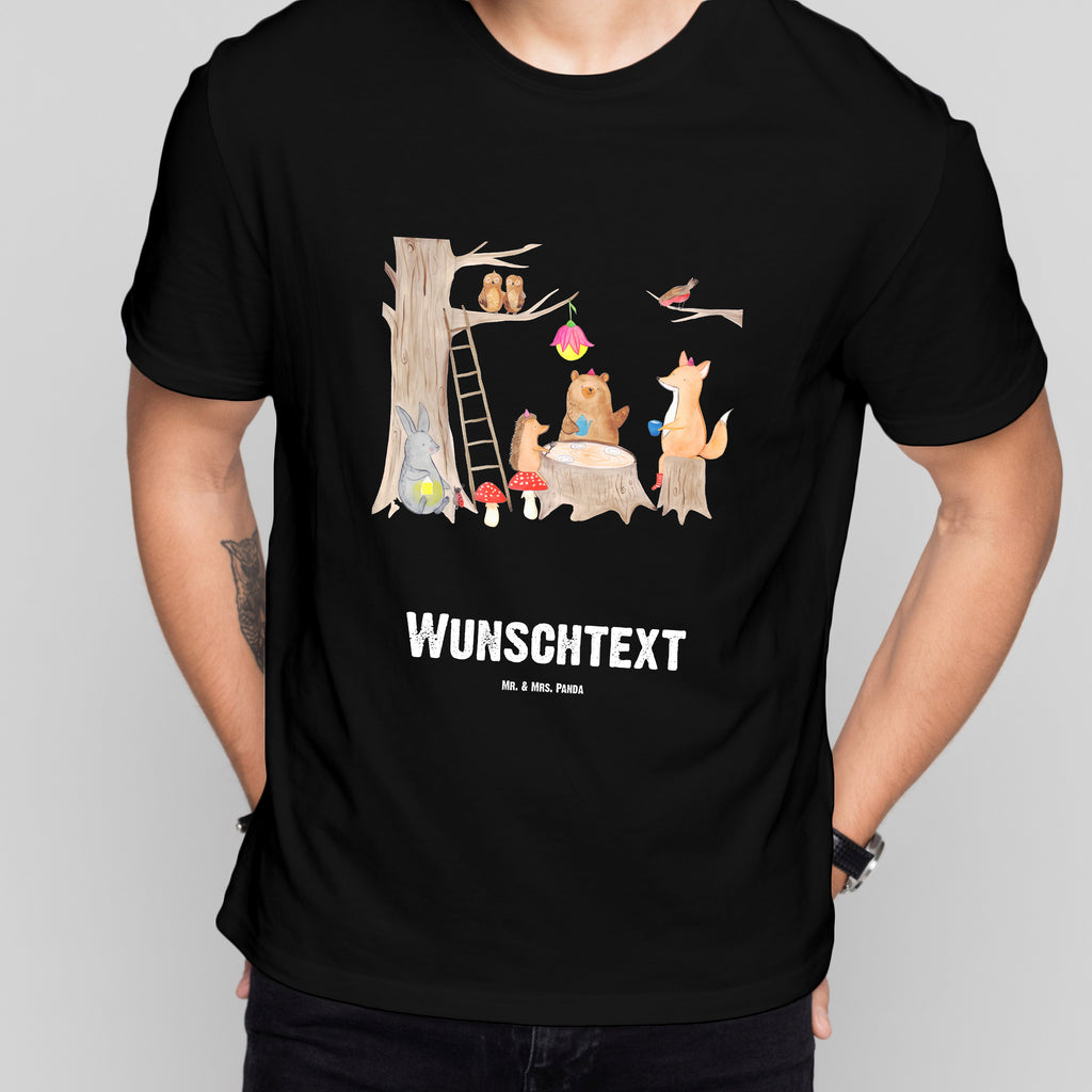 Größe XXL Personalisiertes T-Shirt Waldtiere Picknick T-Shirt Personalisiert, T-Shirt mit Namen, T-Shirt mit Aufruck, Männer, Frauen, Wunschtext, Bedrucken, Tiermotive, Gute Laune, lustige Sprüche, Tiere, Waldtiere, Picknick, Wald, Fuchs, Hase, Igel, Maus, Eichhörnchen